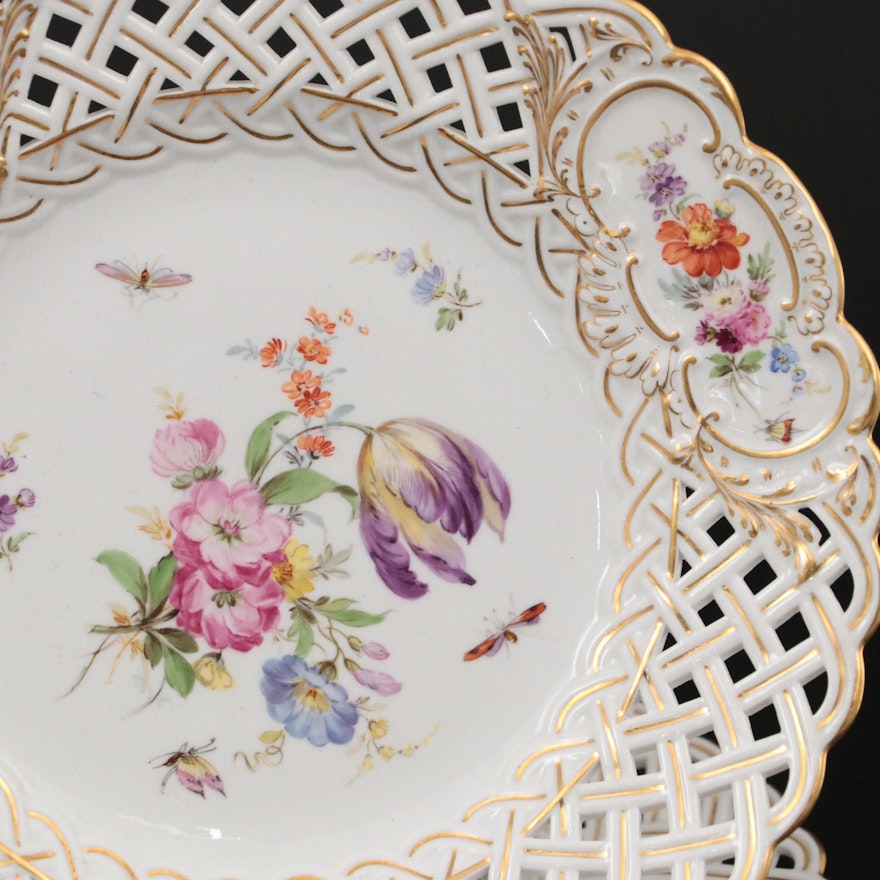 Meissen Rococo Style Reticulated Porcelain Plates | EBTH
