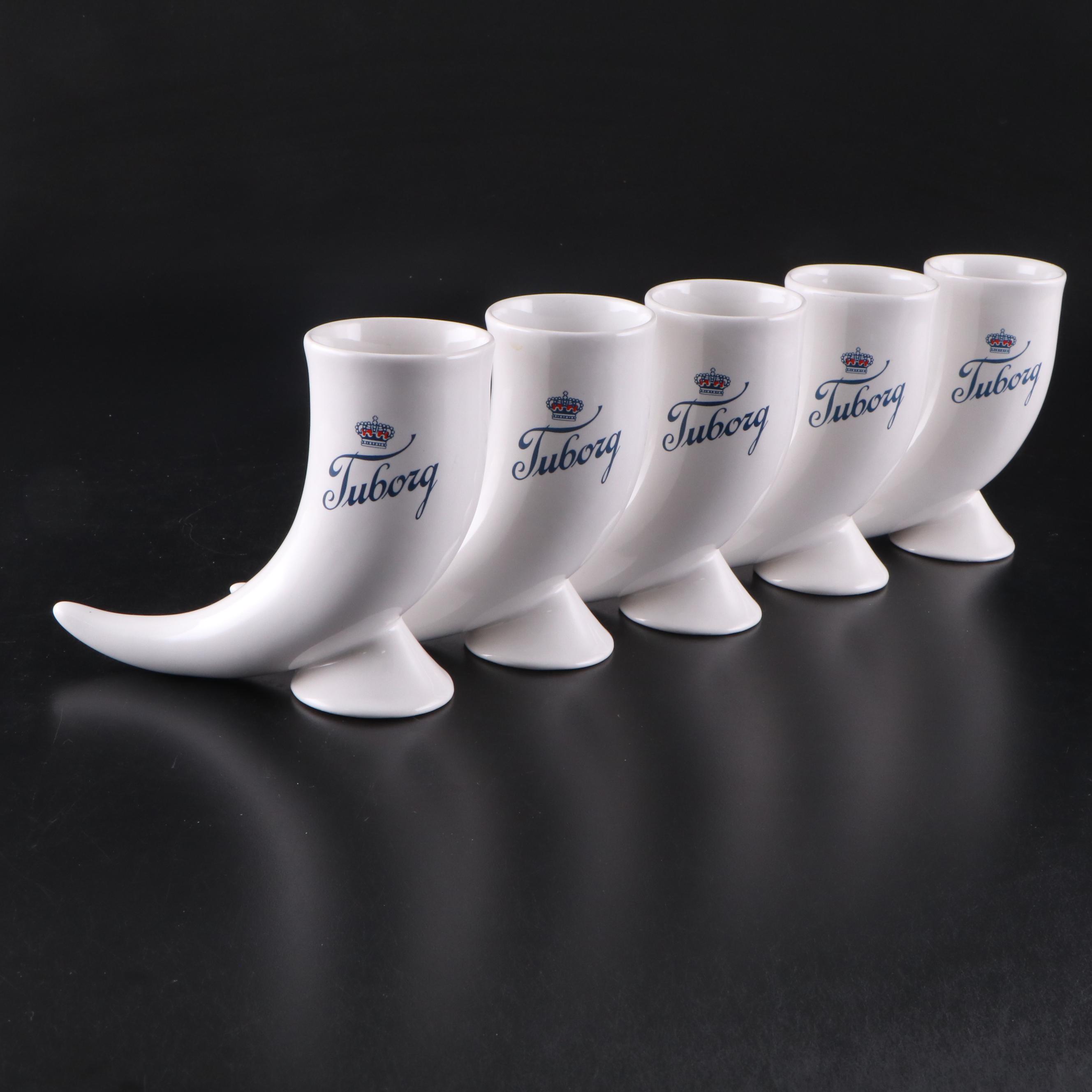 Tuborg Horn-Form Beer Mugs