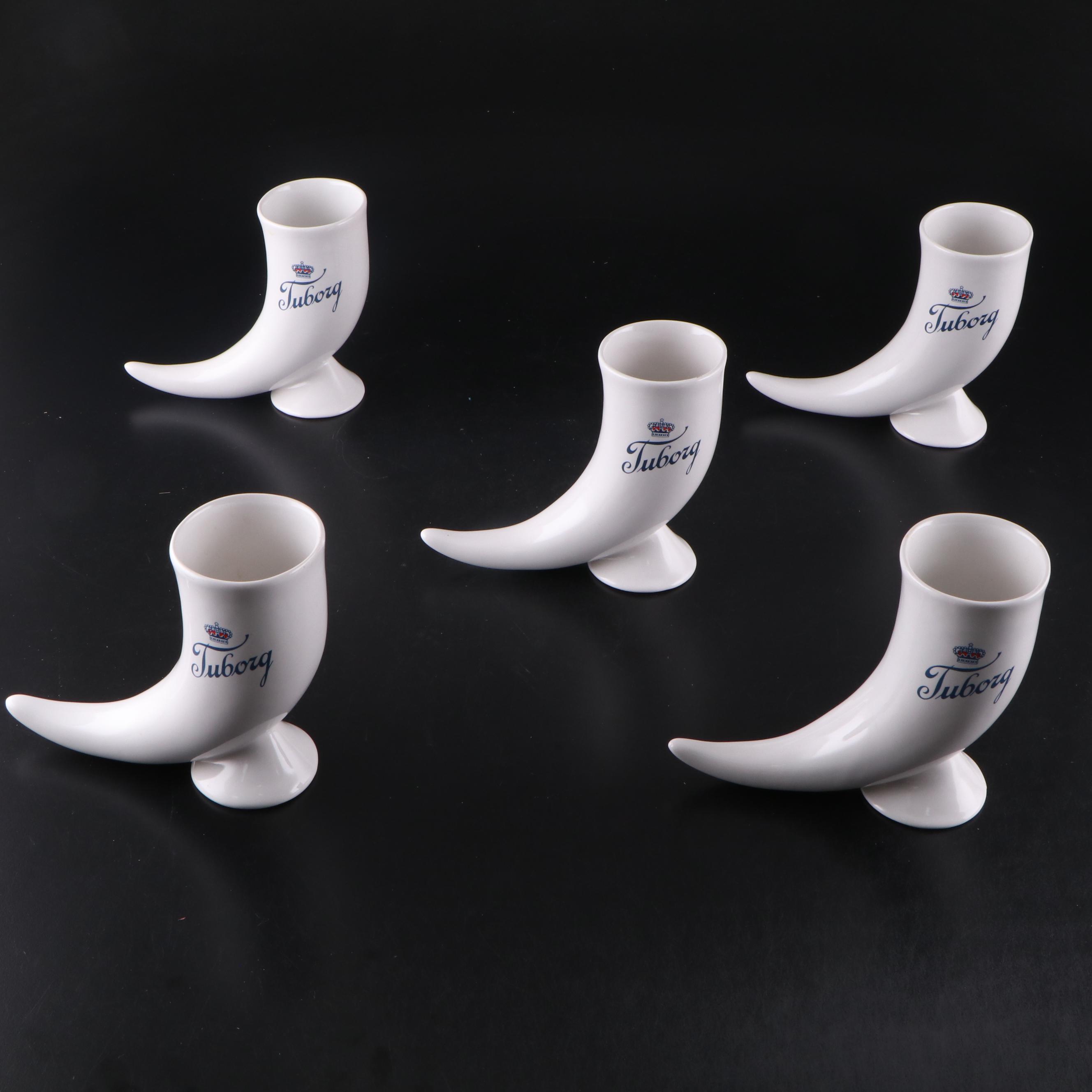 Tuborg Horn-Form Beer Mugs