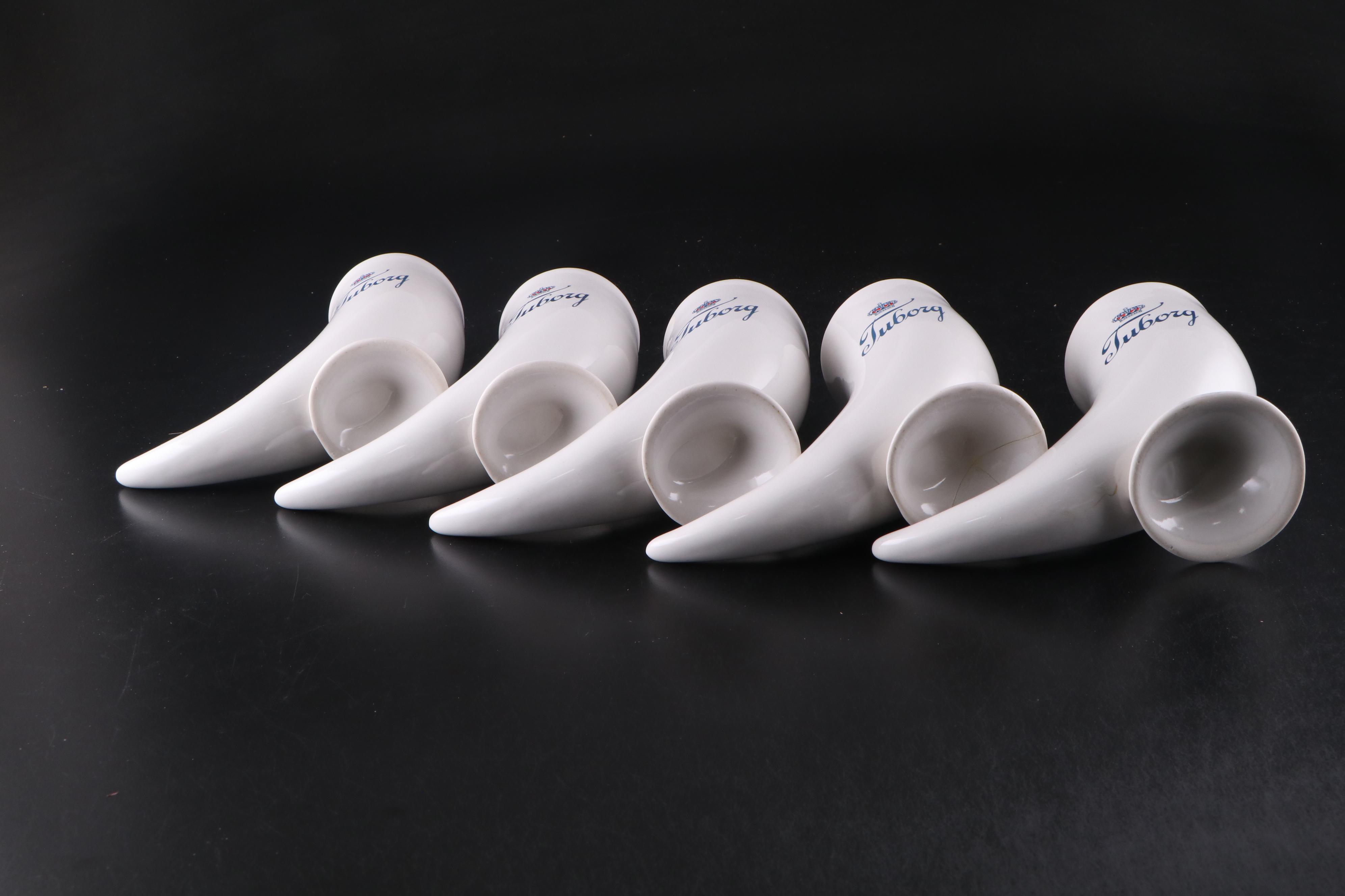 Tuborg Horn-Form Beer Mugs