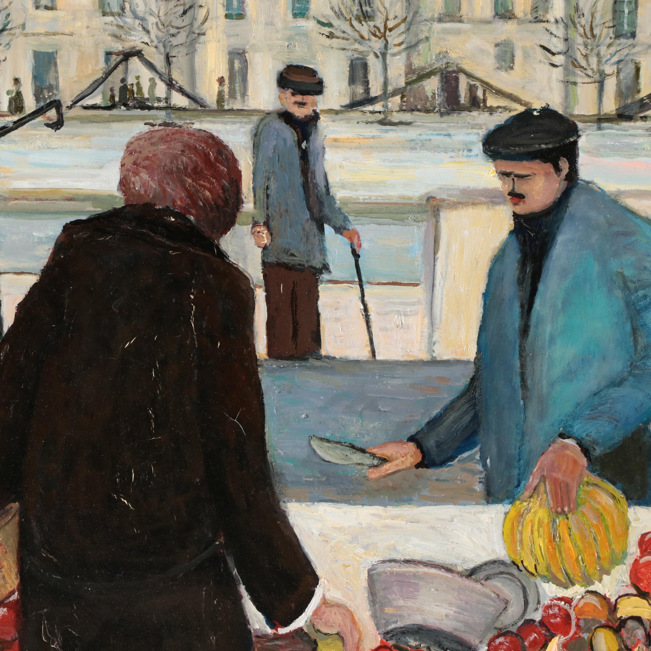 John Bryant Oil Painting "Morning Market," 2000