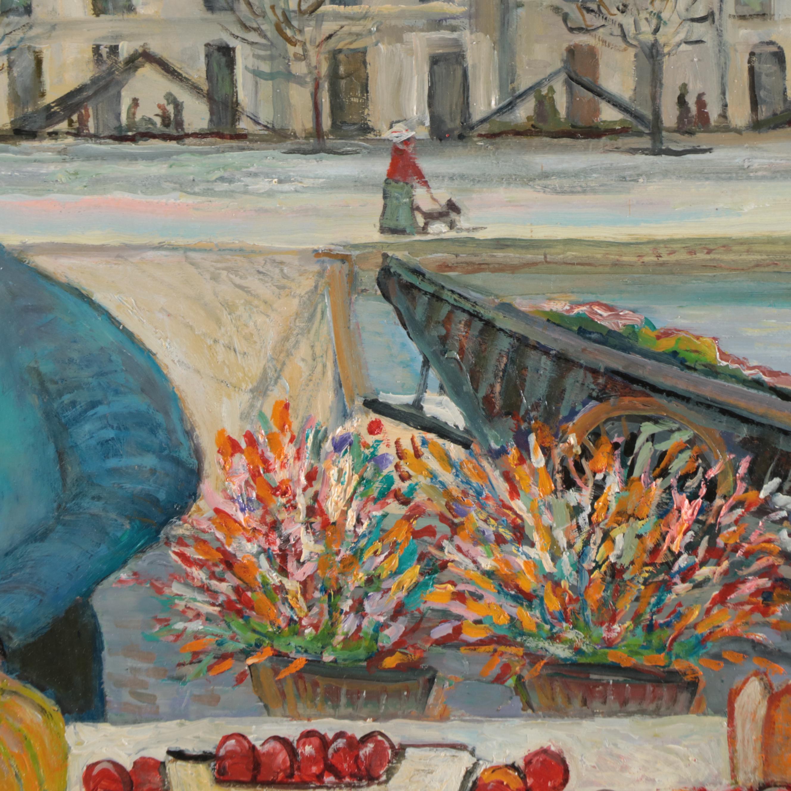 John Bryant Oil Painting "Morning Market," 2000