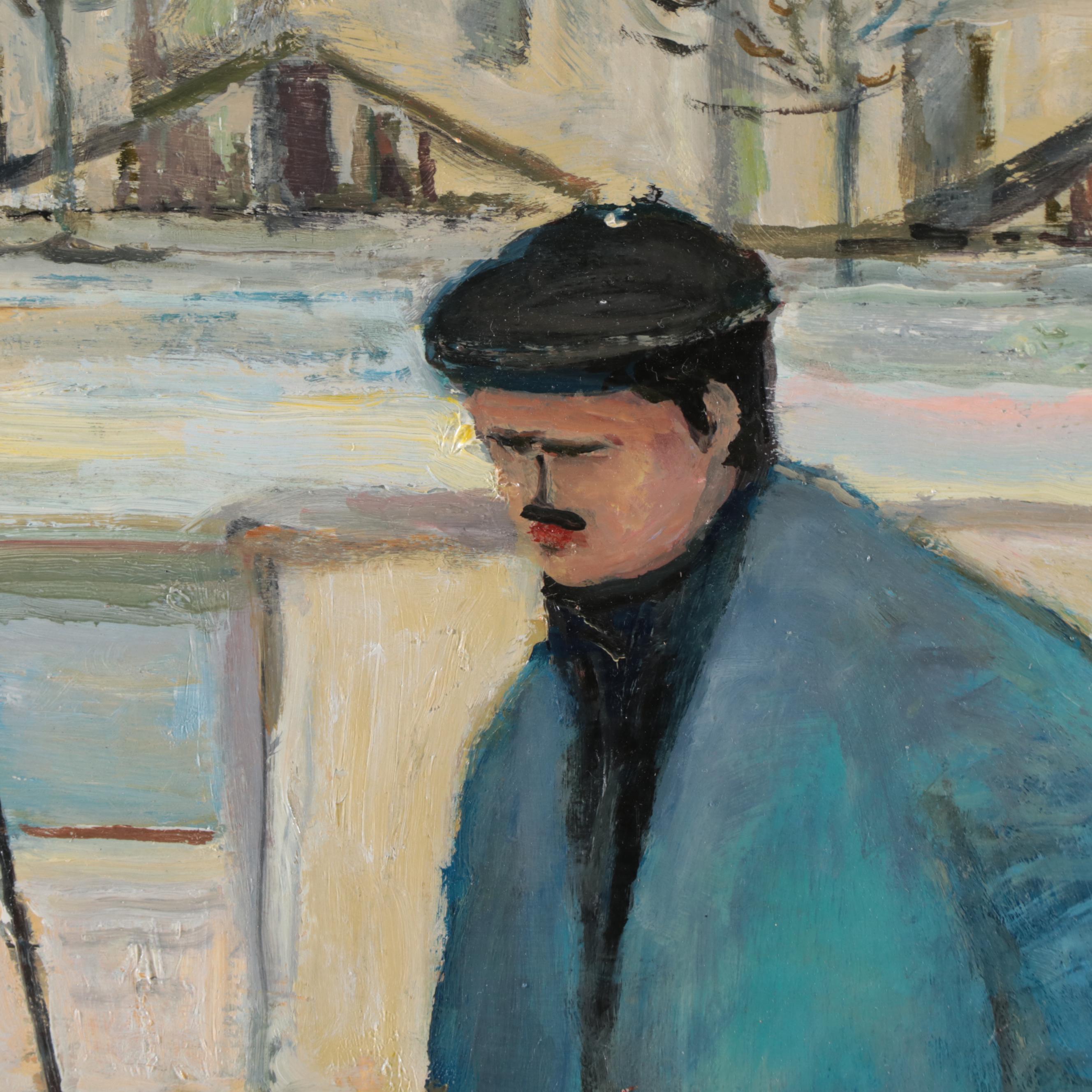 John Bryant Oil Painting "Morning Market," 2000