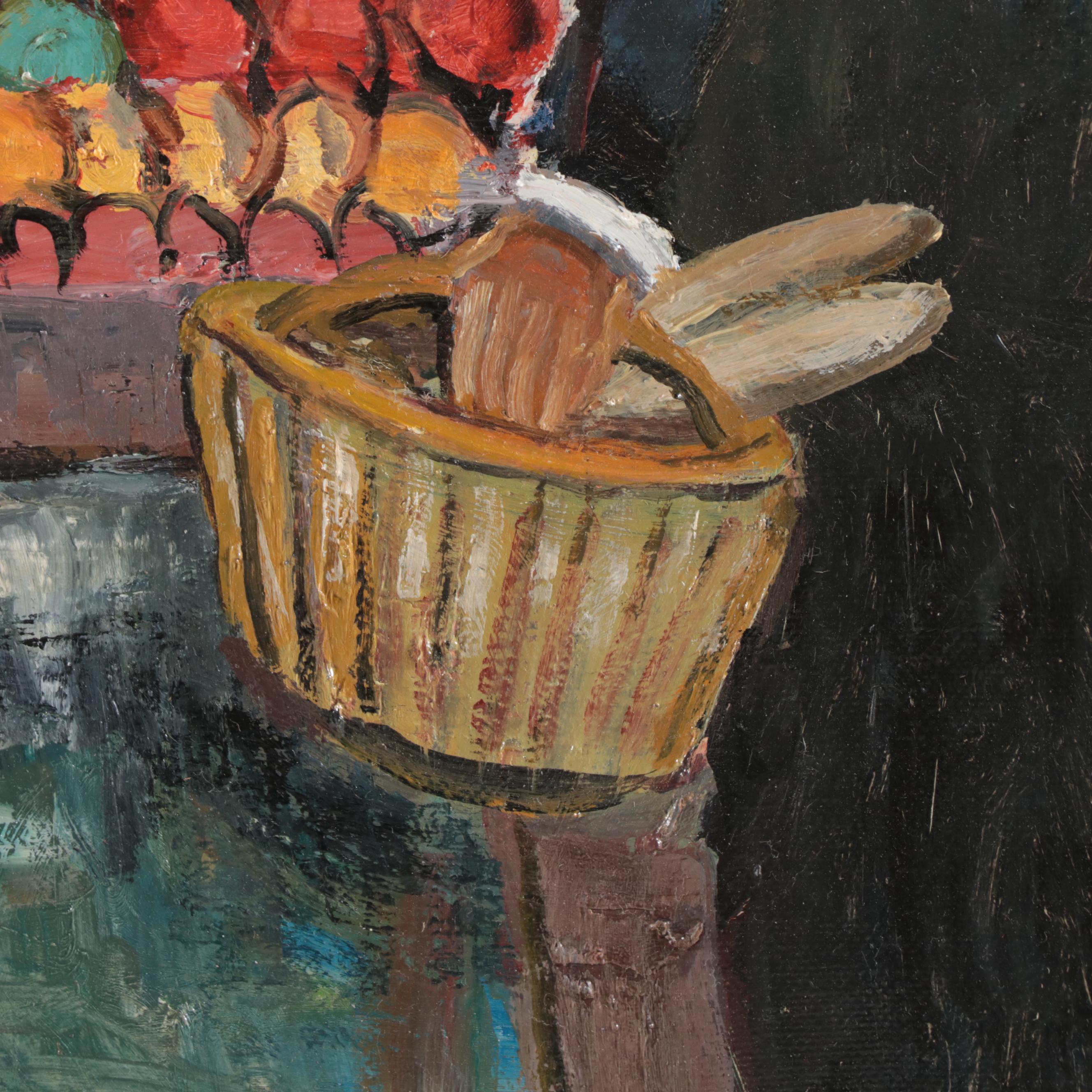 John Bryant Oil Painting "Morning Market," 2000