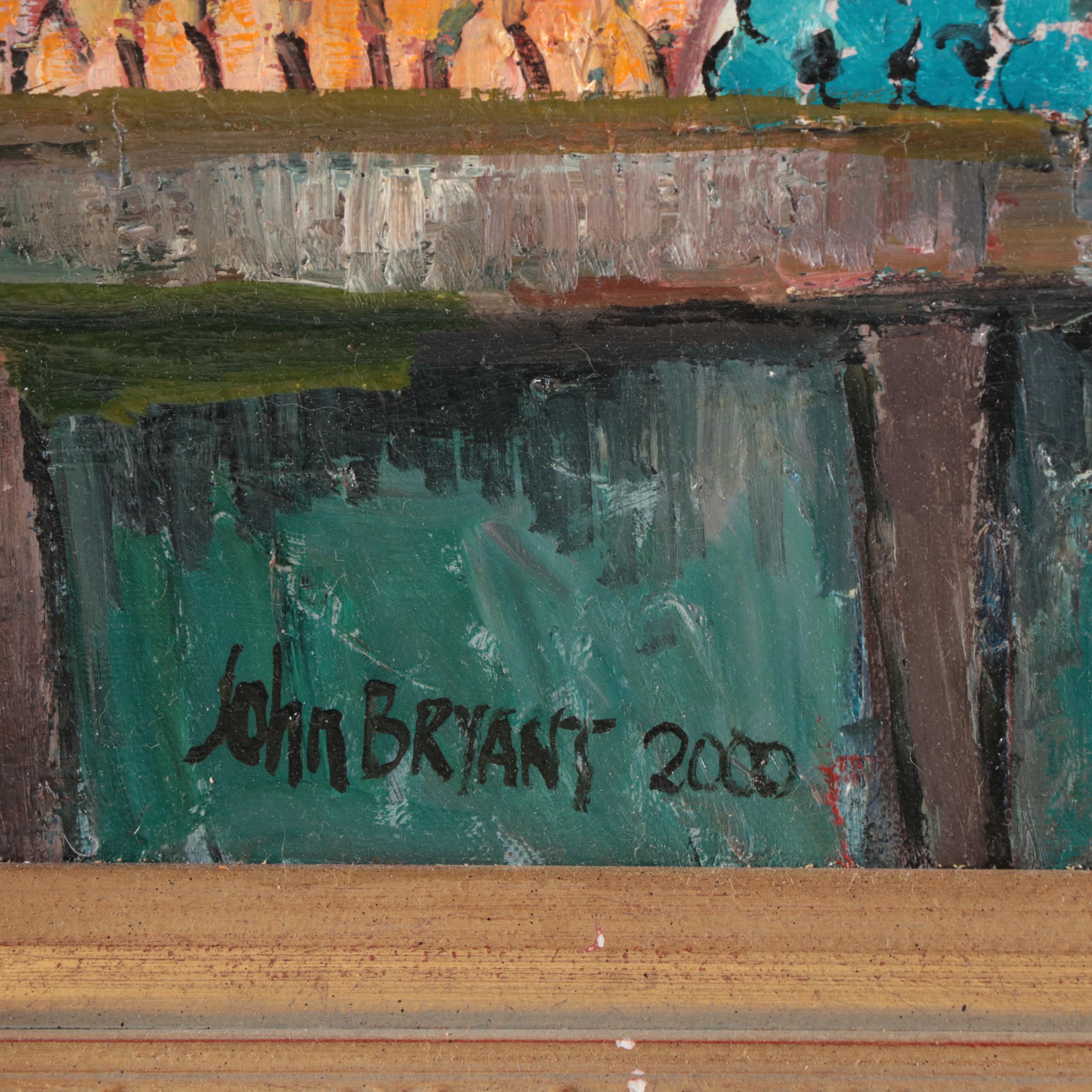 John Bryant Oil Painting "Morning Market," 2000