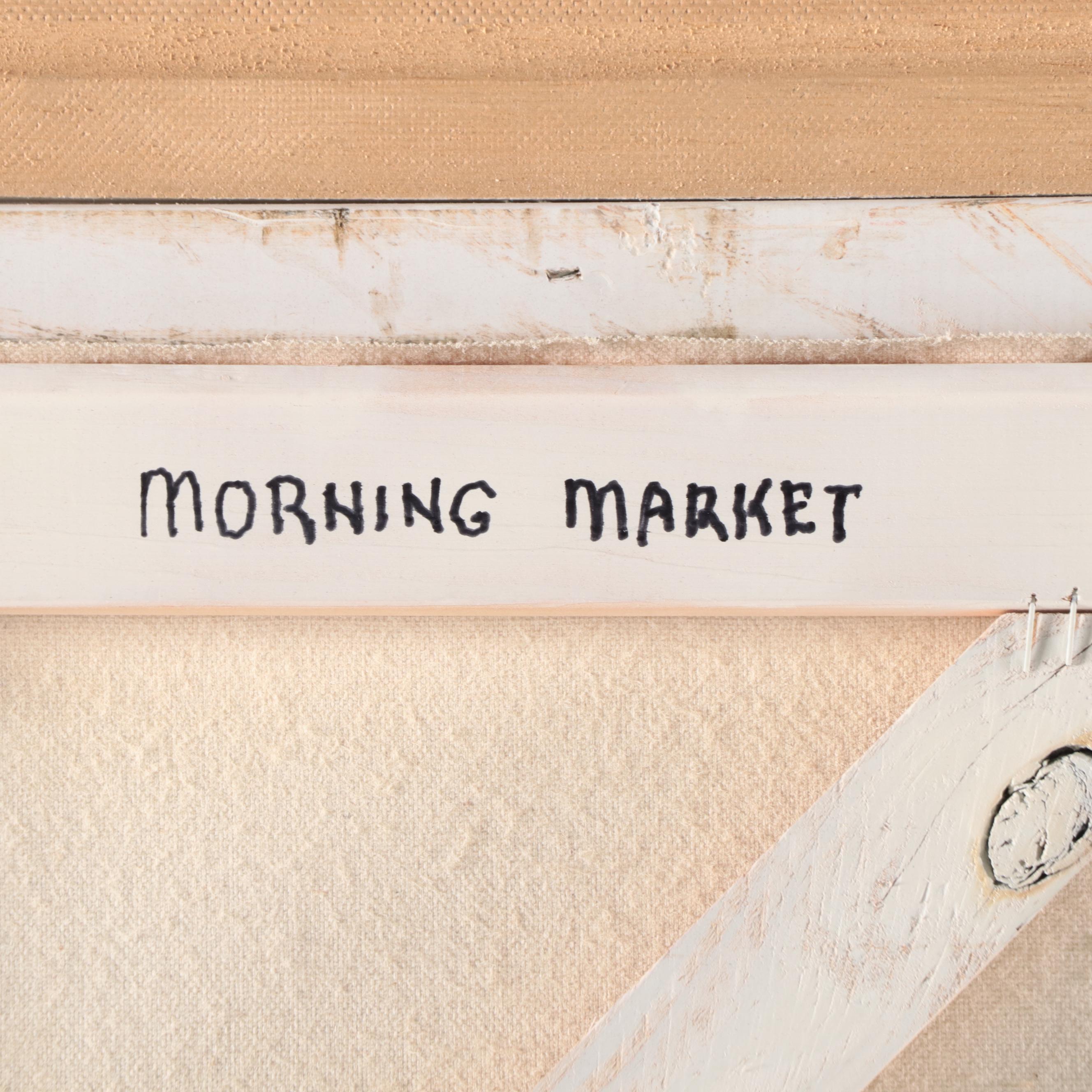 John Bryant Oil Painting "Morning Market," 2000