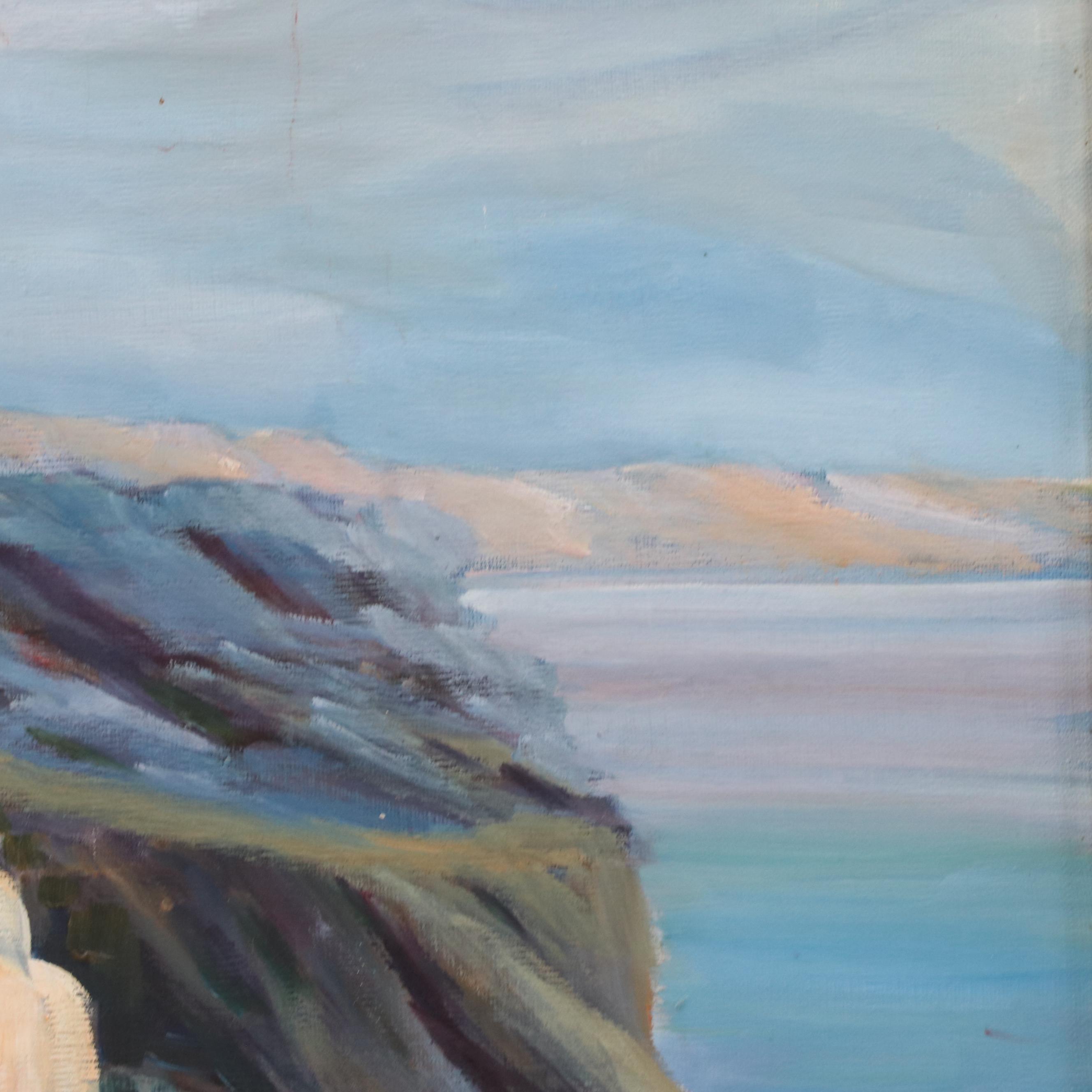 Coastal Landscape Oil Painting of Santorini