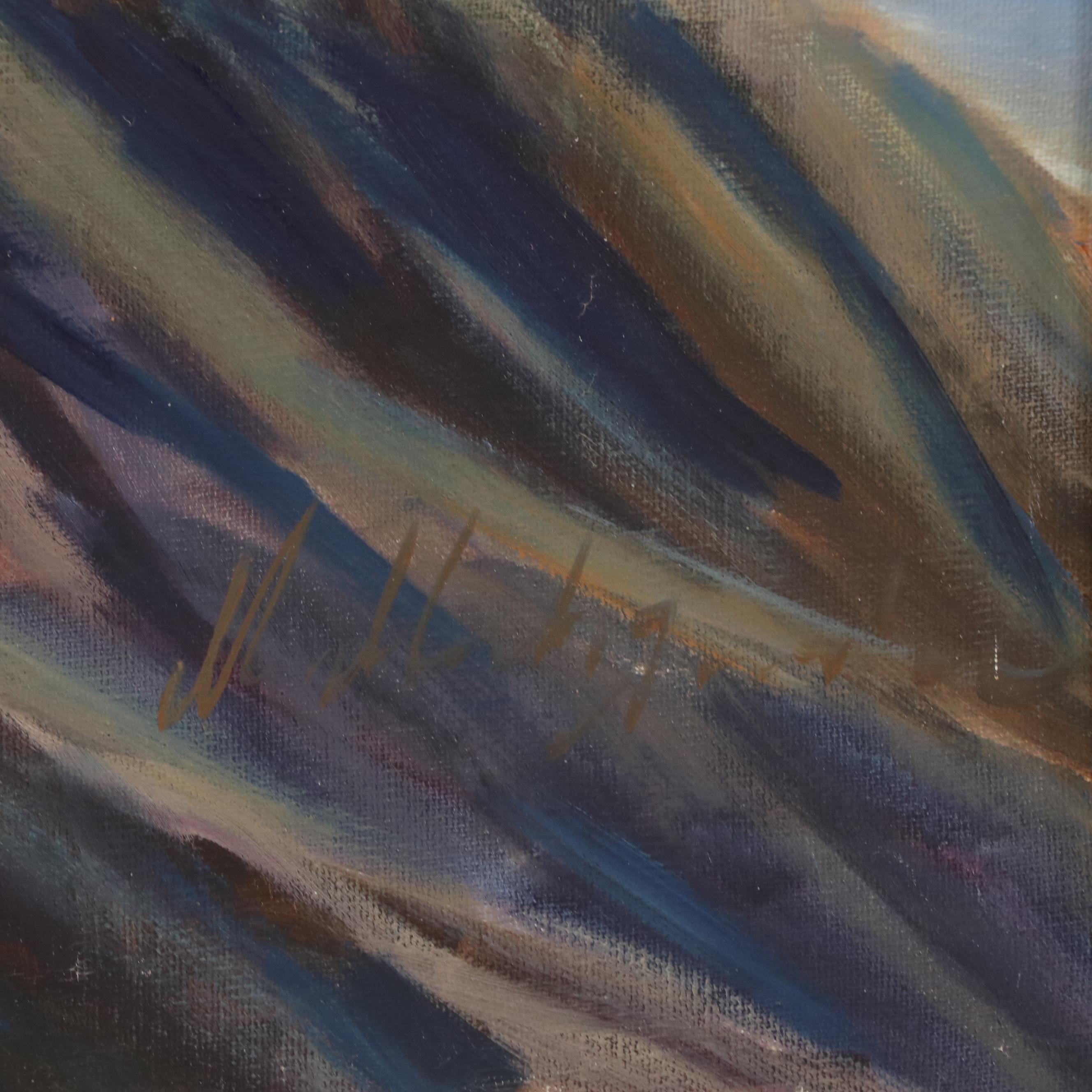 Coastal Landscape Oil Painting of Santorini