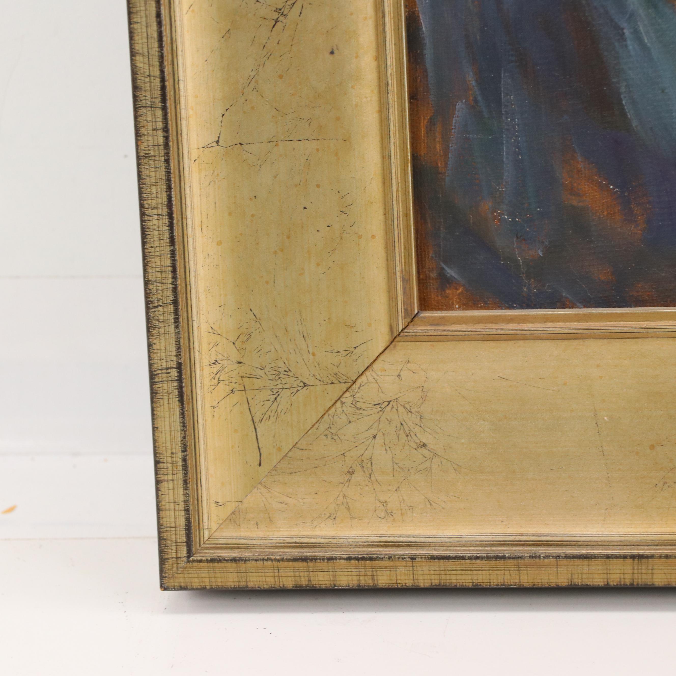 Coastal Landscape Oil Painting of Santorini