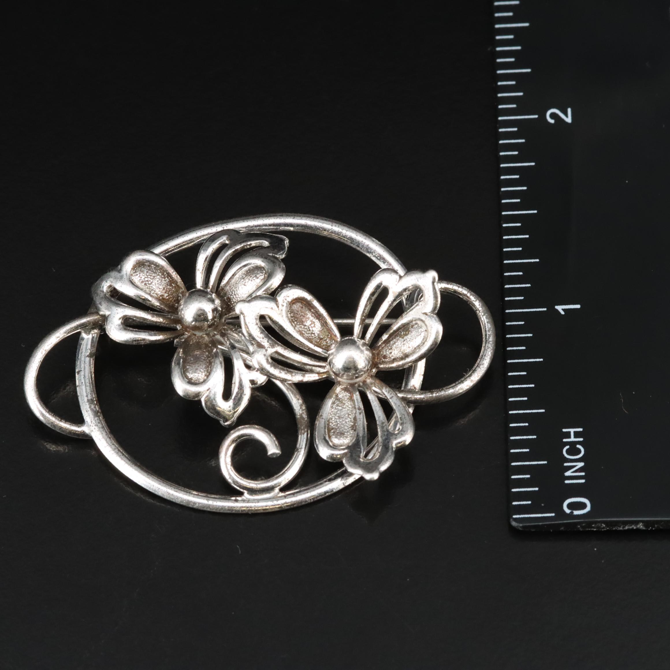 Vintage Forstner Sterling Floral Brooch