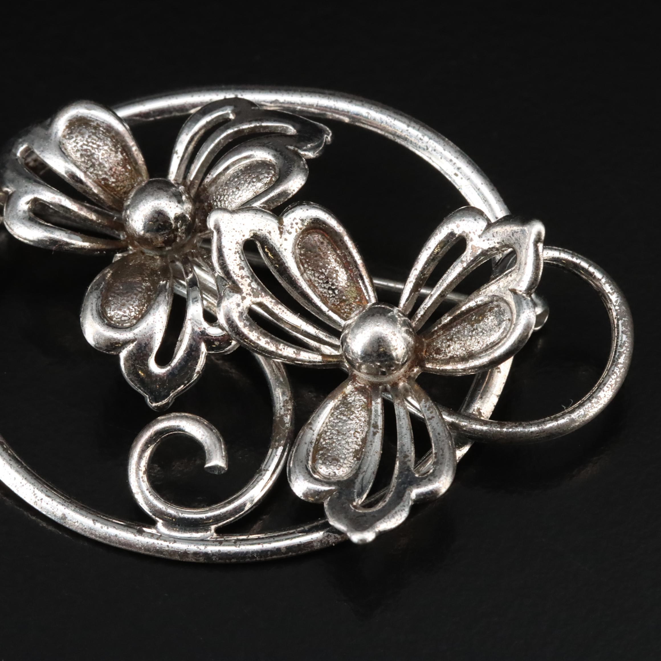 Vintage Forstner Sterling Floral Brooch