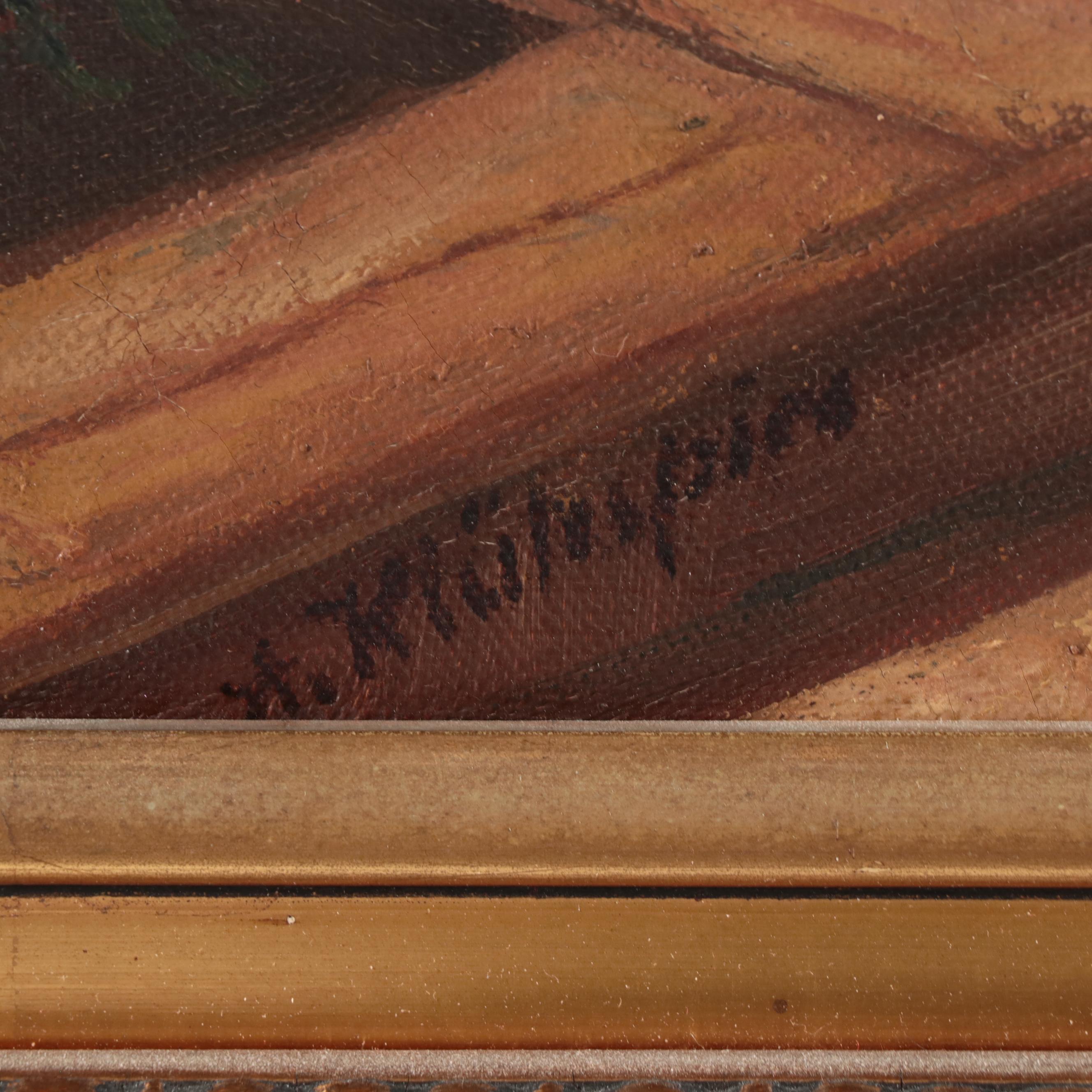 A. Klühspies Amsterdam Flower Market Oil Painting, Early 20th Century