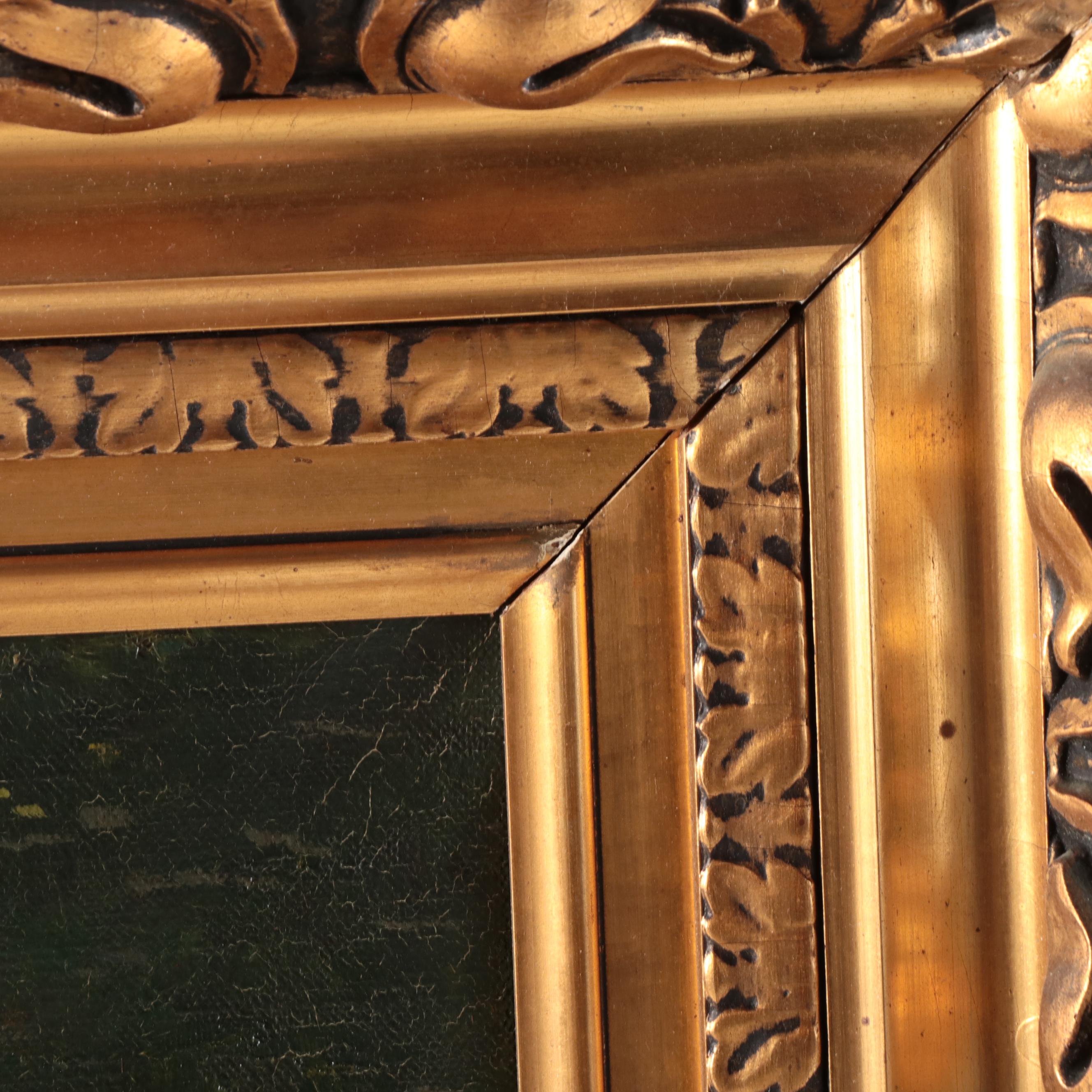 A. Klühspies Amsterdam Flower Market Oil Painting, Early 20th Century