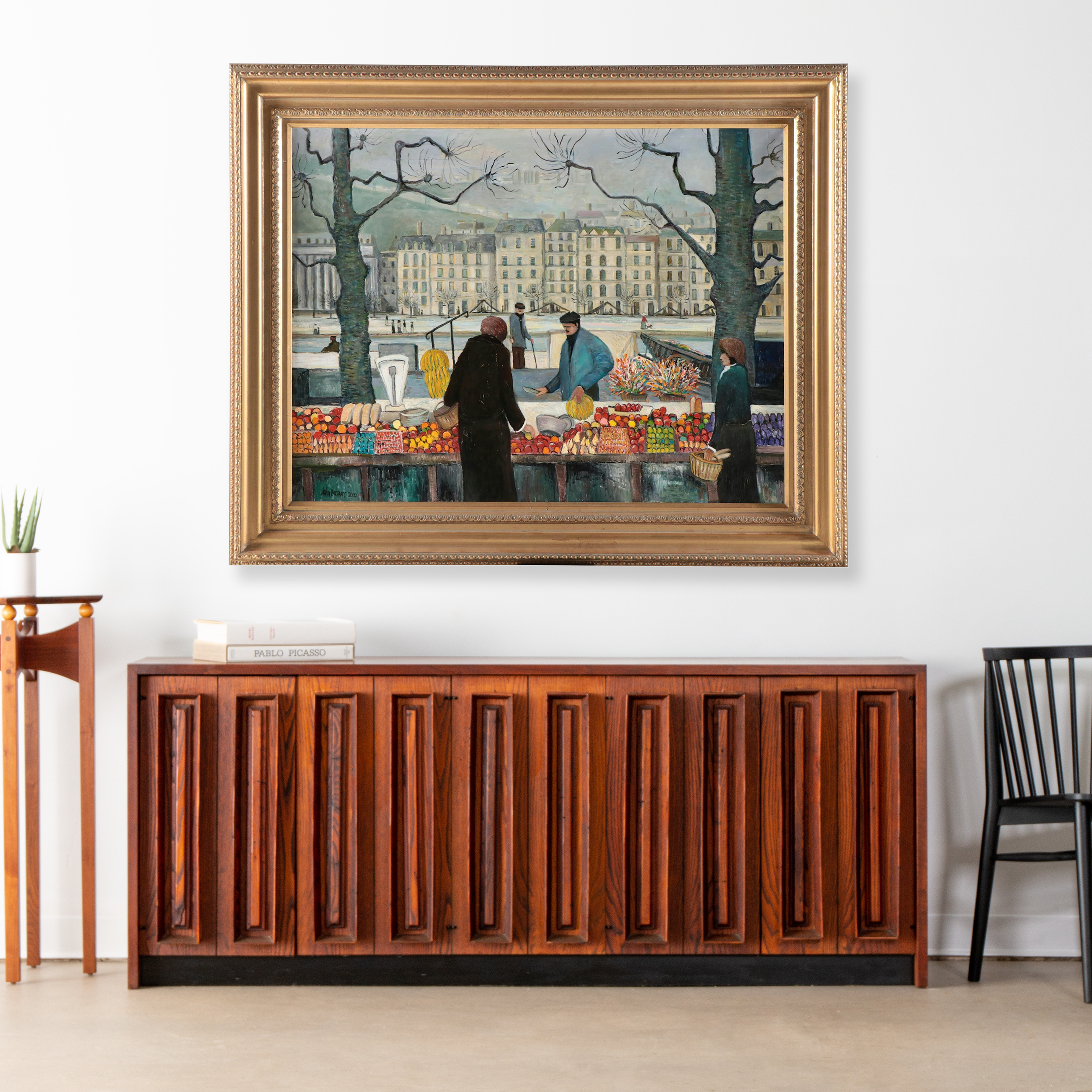 John Bryant Oil Painting "Morning Market," 2000