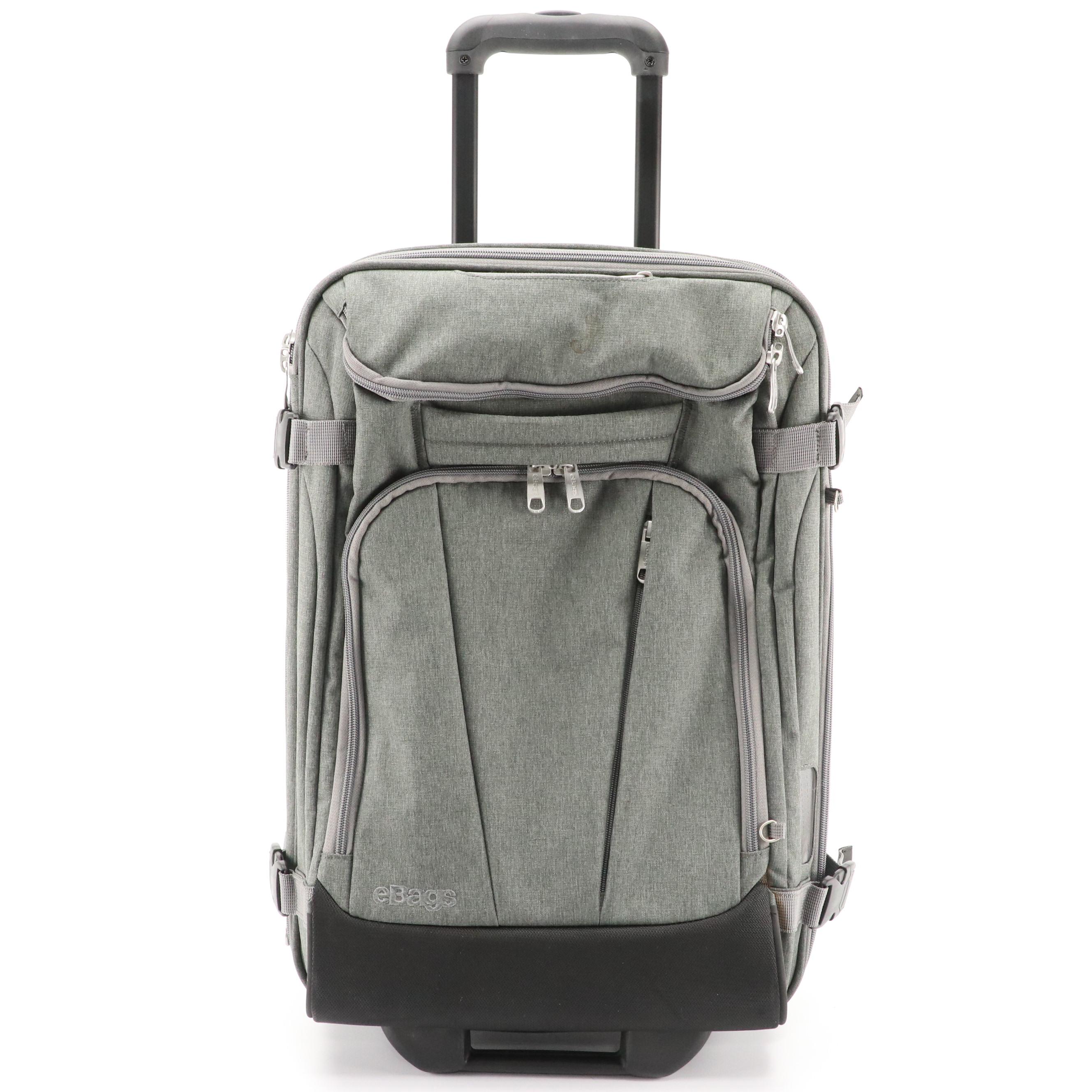 eBags Mother Lode Carry-On Rolling Duffel in Heathered Graphite Polyester & Mesh