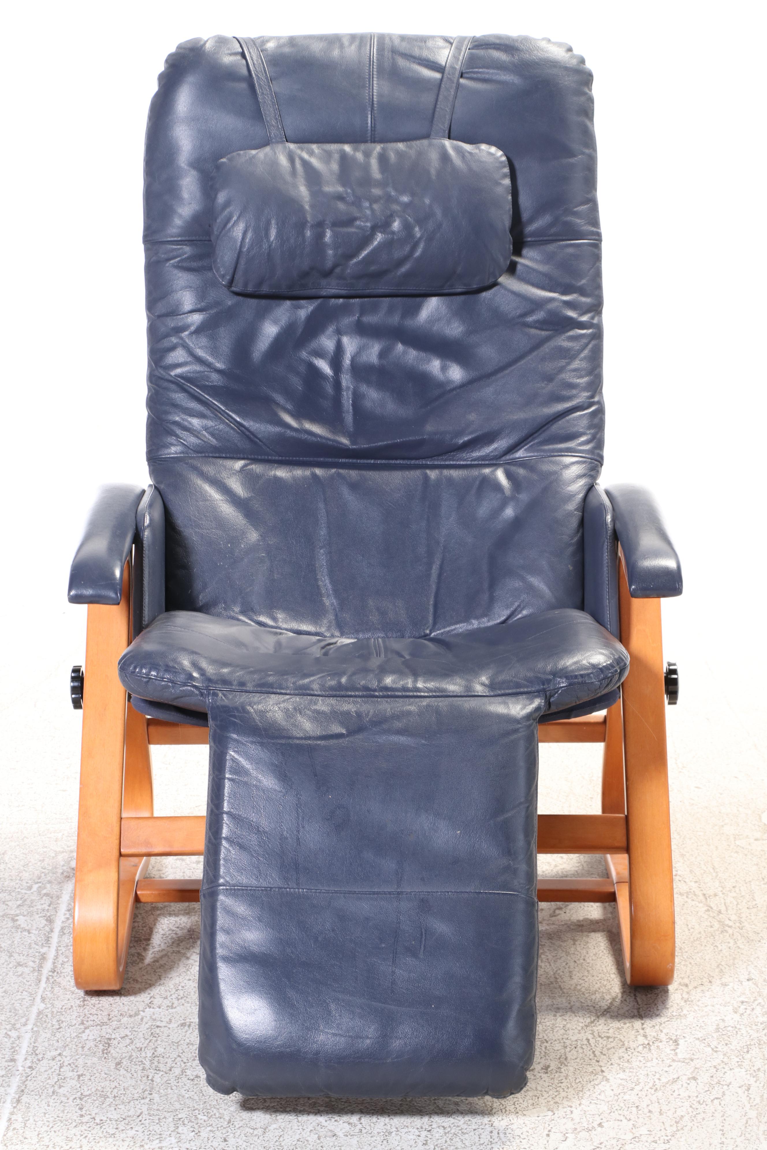 NEPSCO "Backsaver" Modernist Bentwood and Leather Contoured Lounge Chair