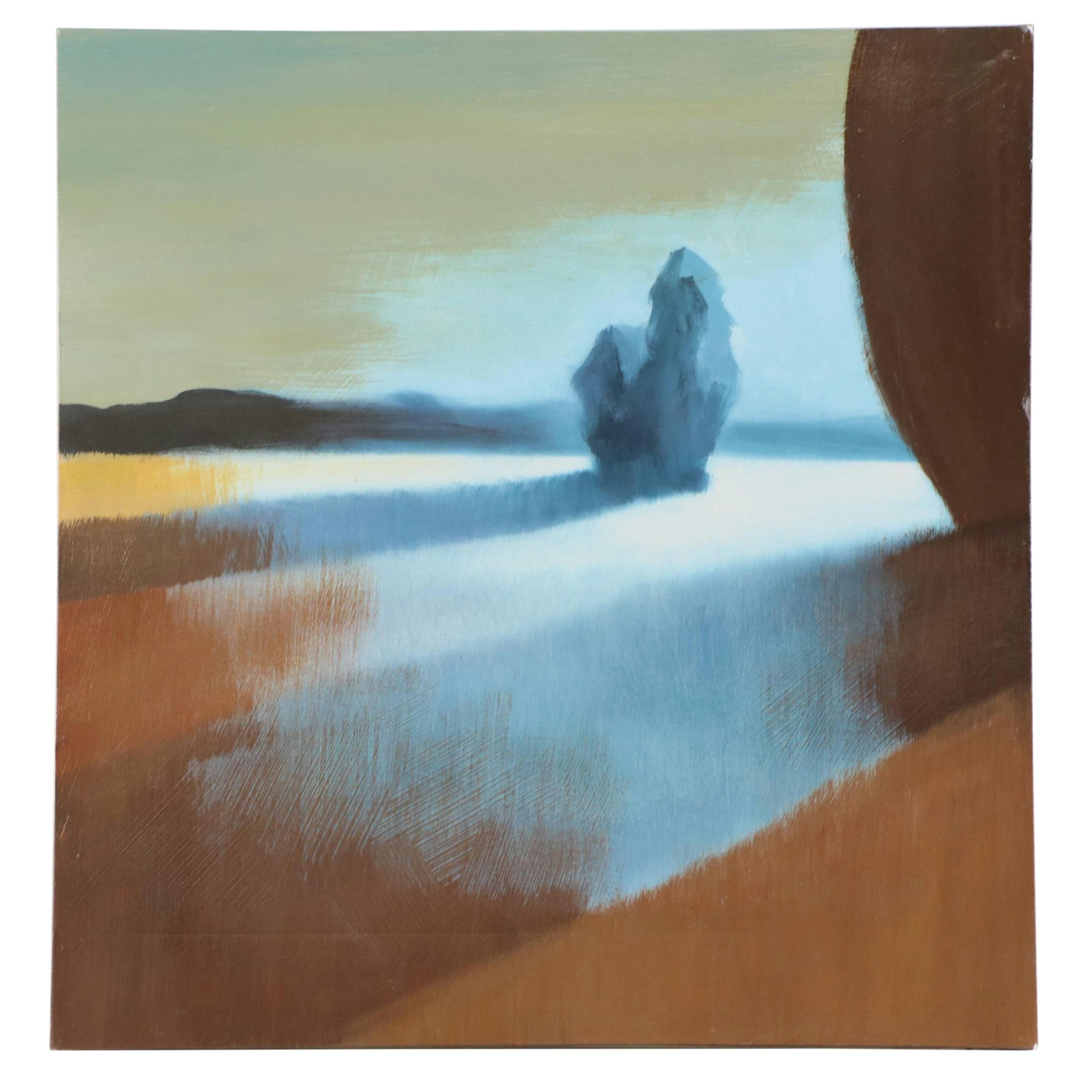 Offset Lithograph of Barren Landscape