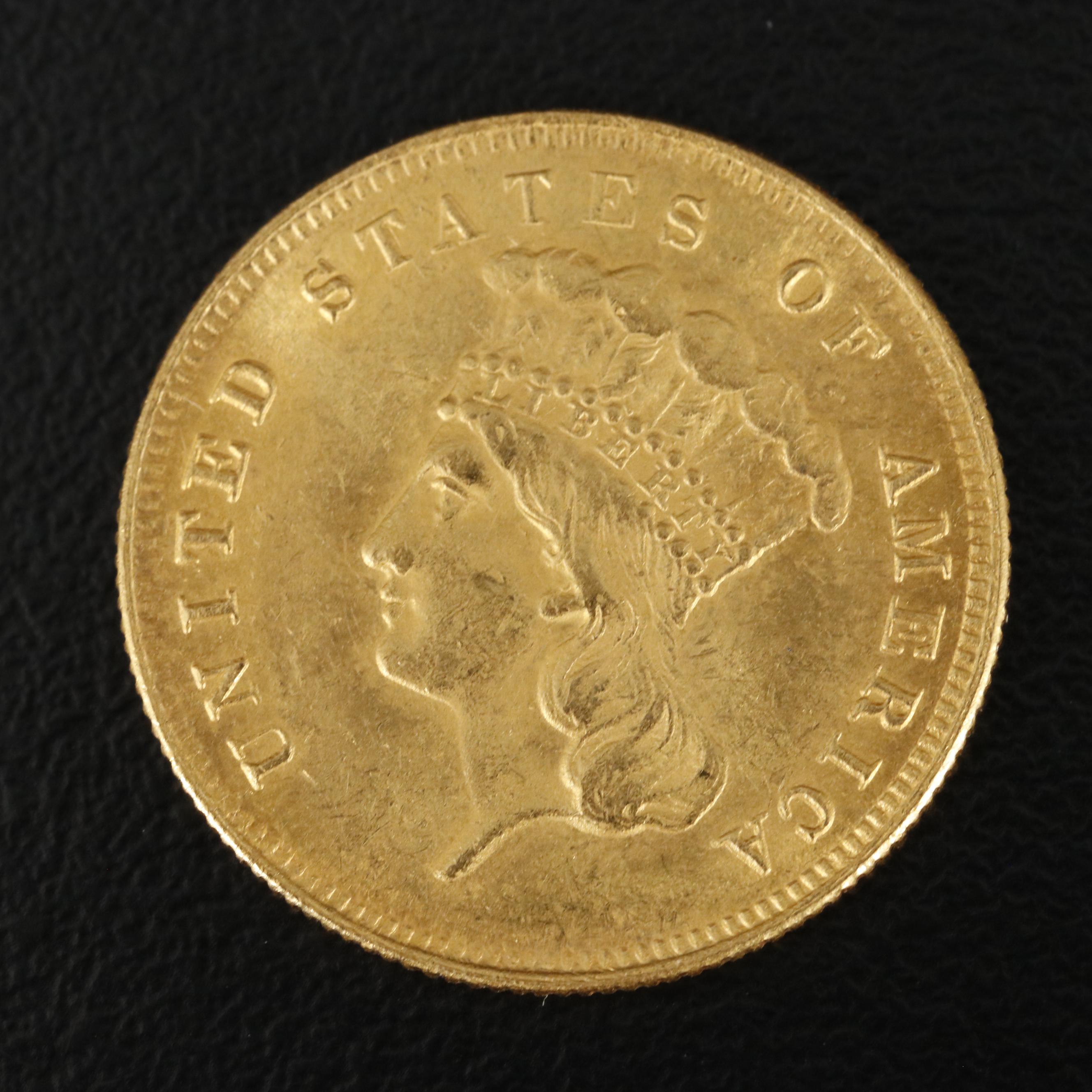 1855 Indian Princess $3 Gold Coin