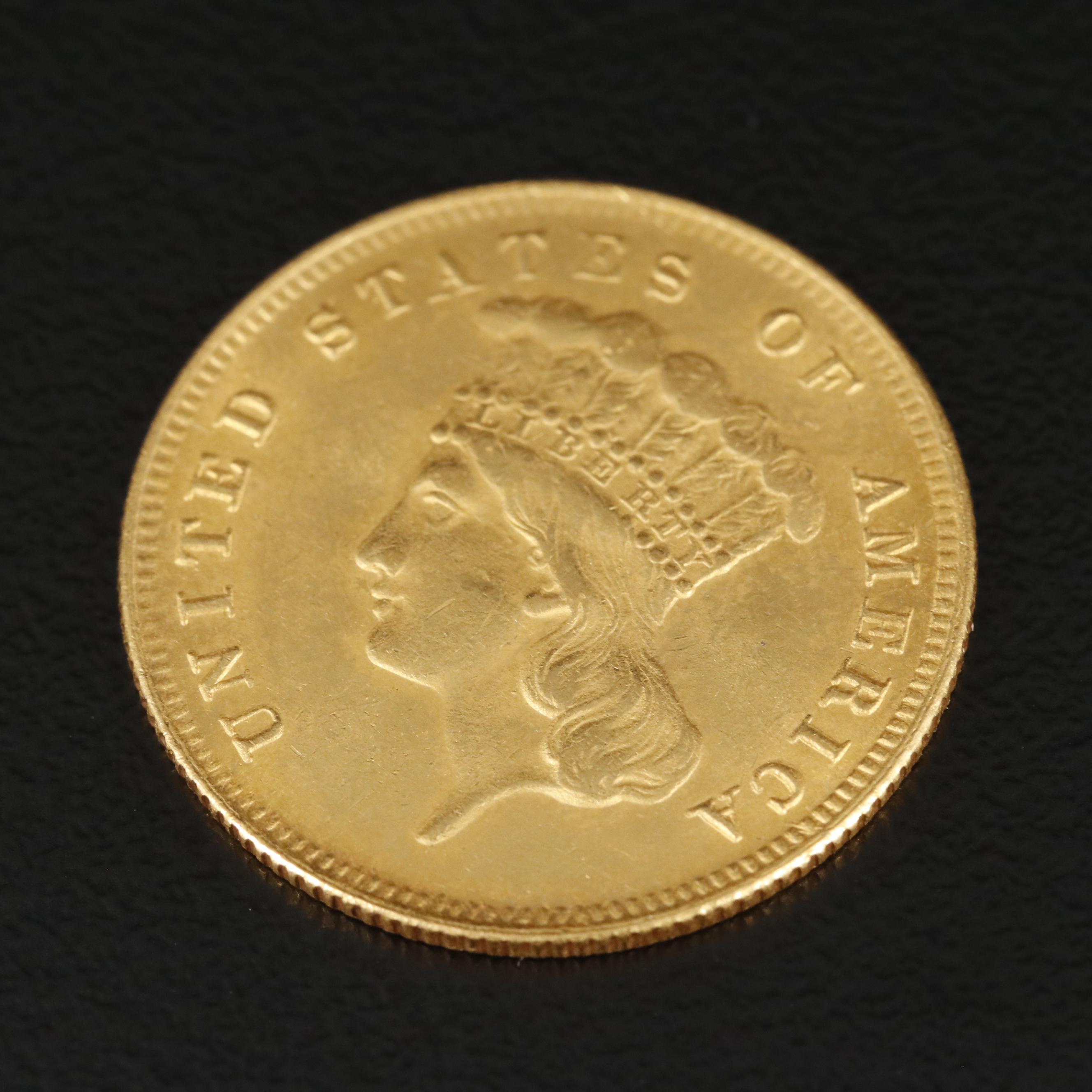 1855 Indian Princess $3 Gold Coin