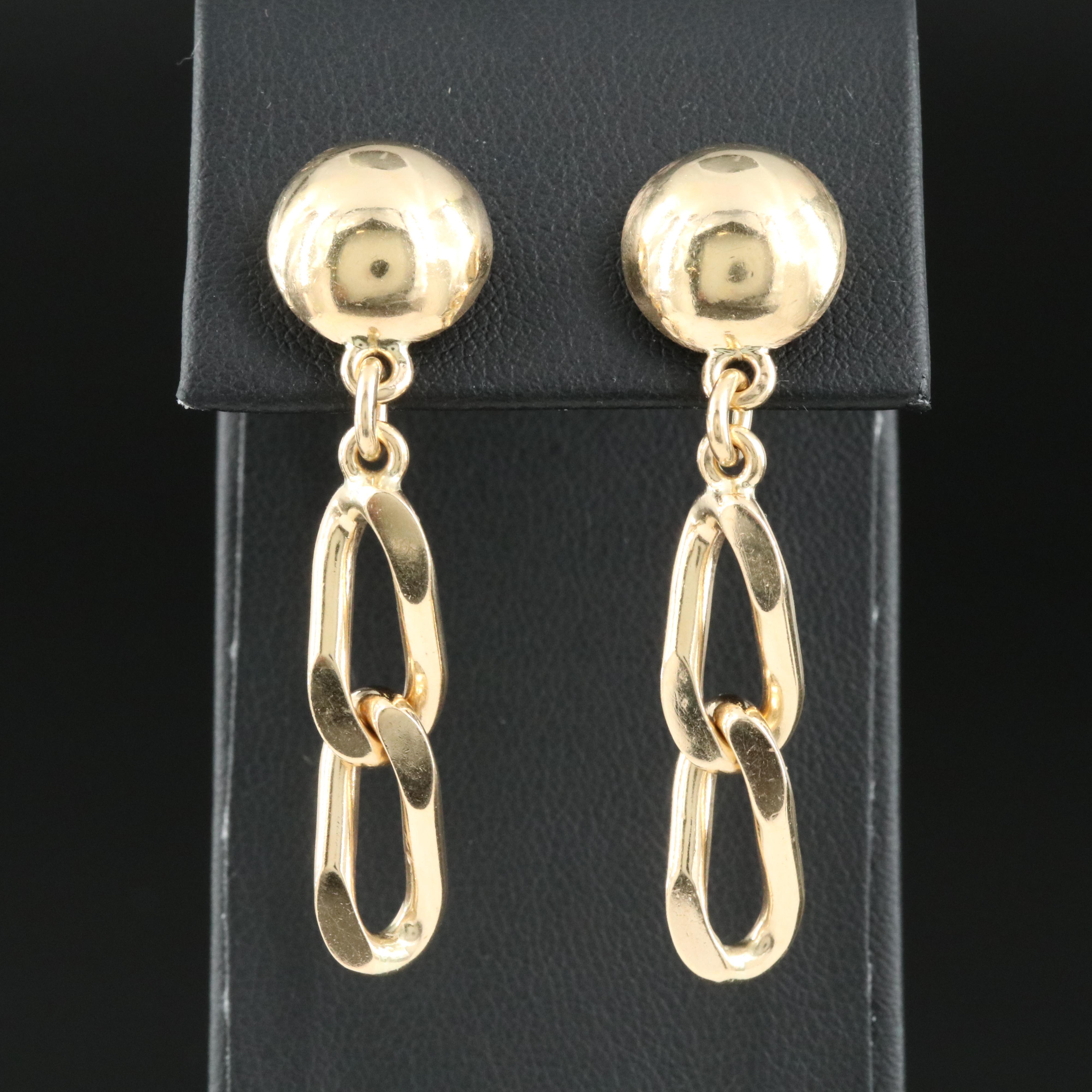 14K Chain Link Drop Earrings