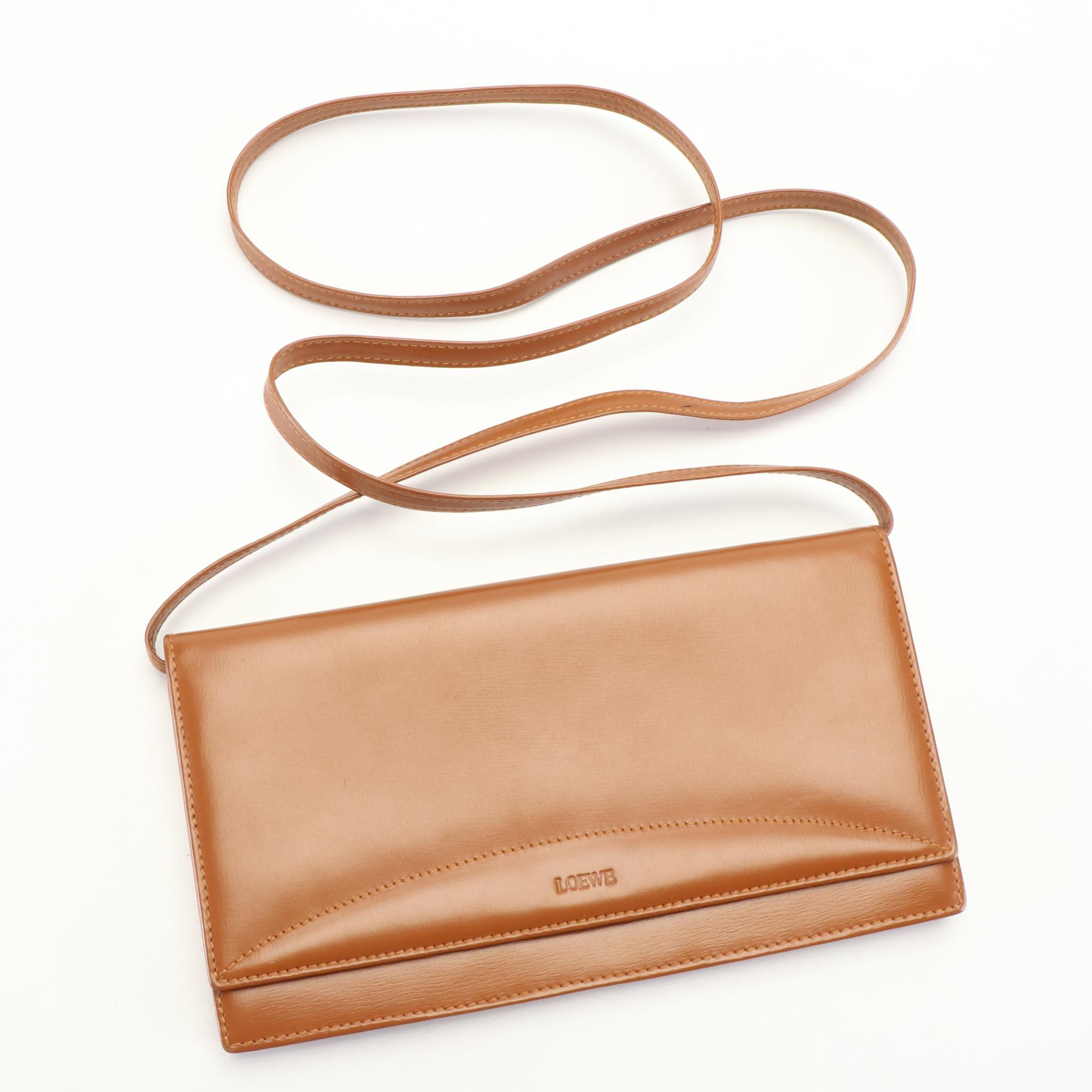 Loewe Convertible Brown Leather Wallet on a Strap