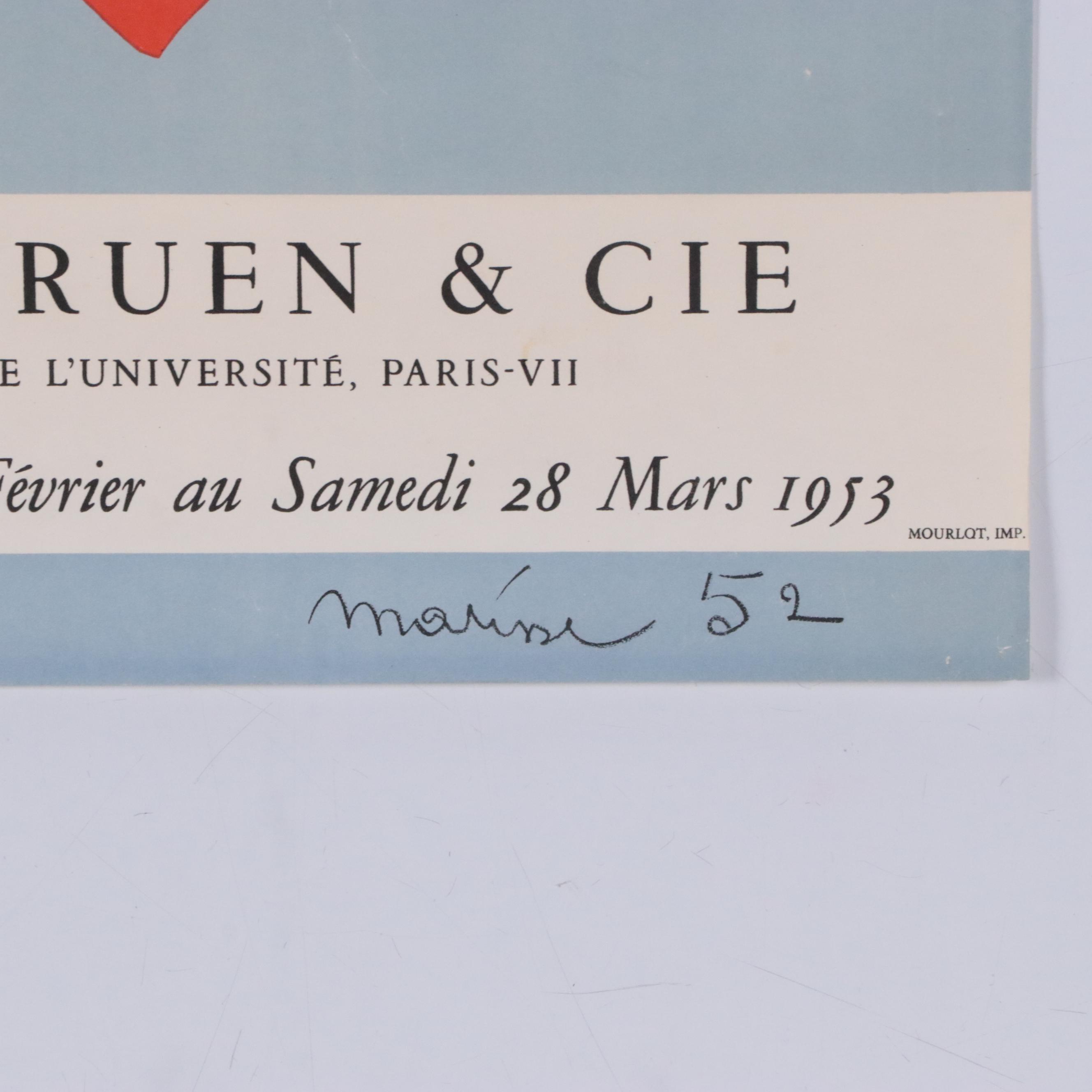 Lithograph After Henri Matisse "Papiers découpés" From "Art in Posters," 1959