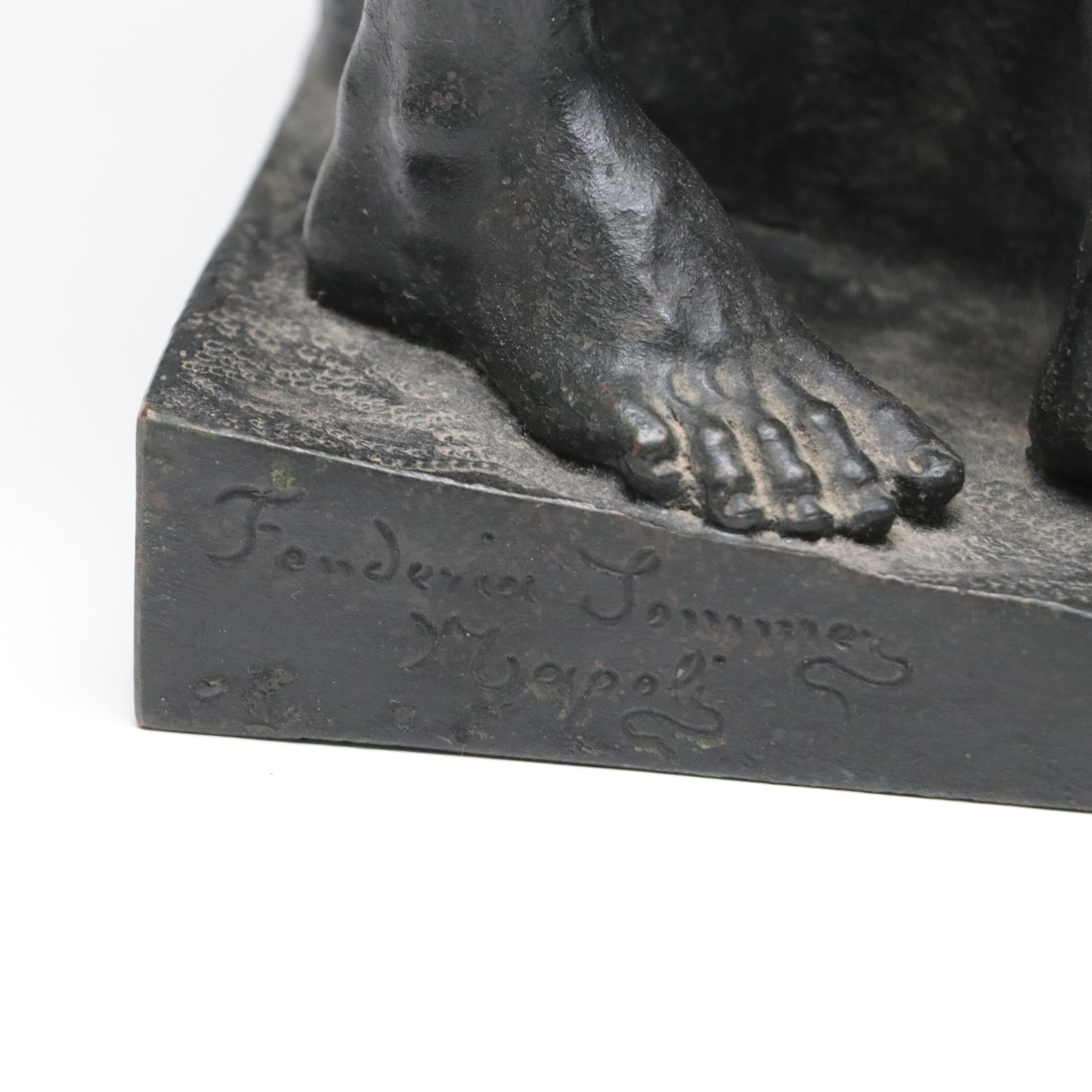 Italian Bronze Figure After The Farnese Hercules, Fonderia Sommer, Napoli