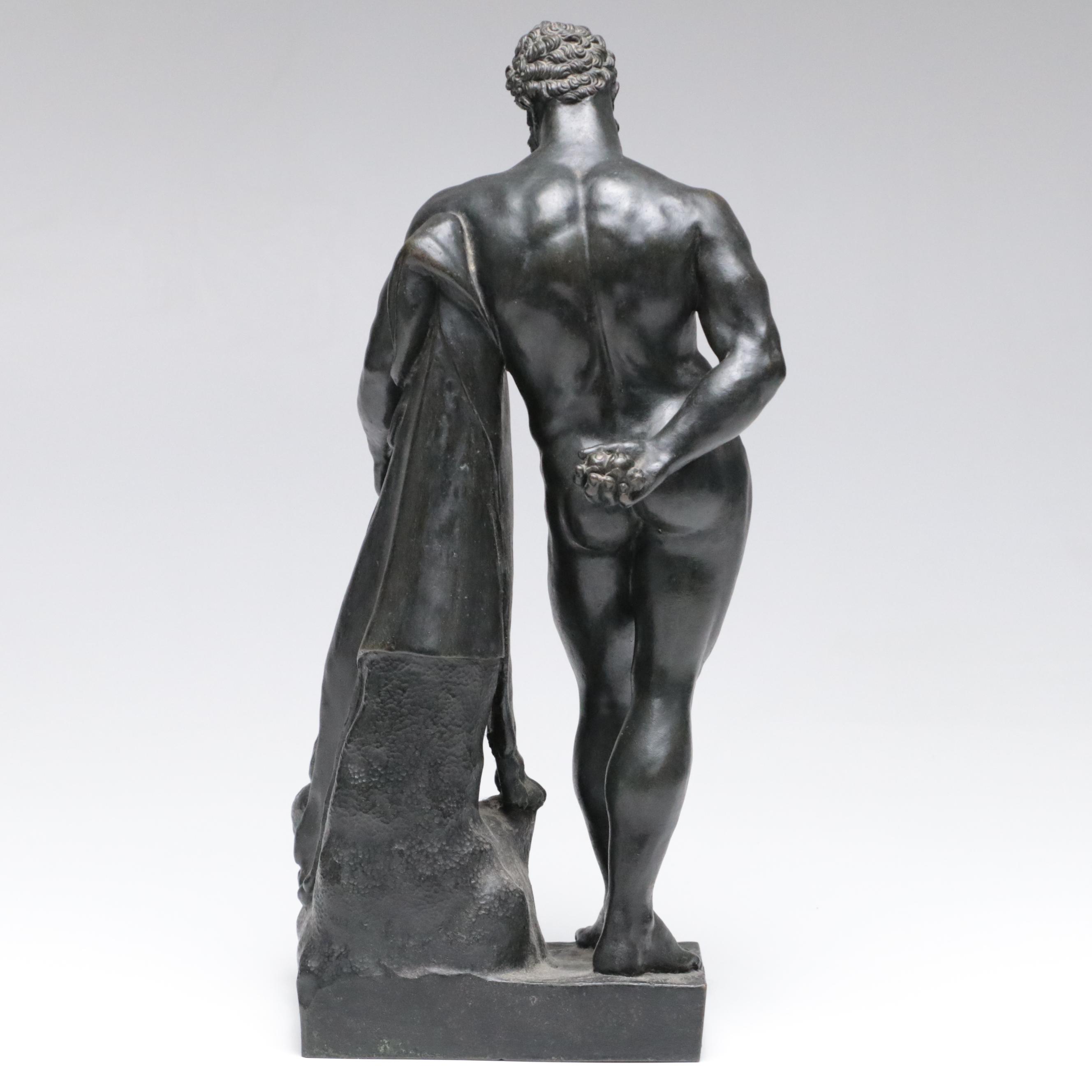 Italian Bronze Figure After The Farnese Hercules, Fonderia Sommer, Napoli