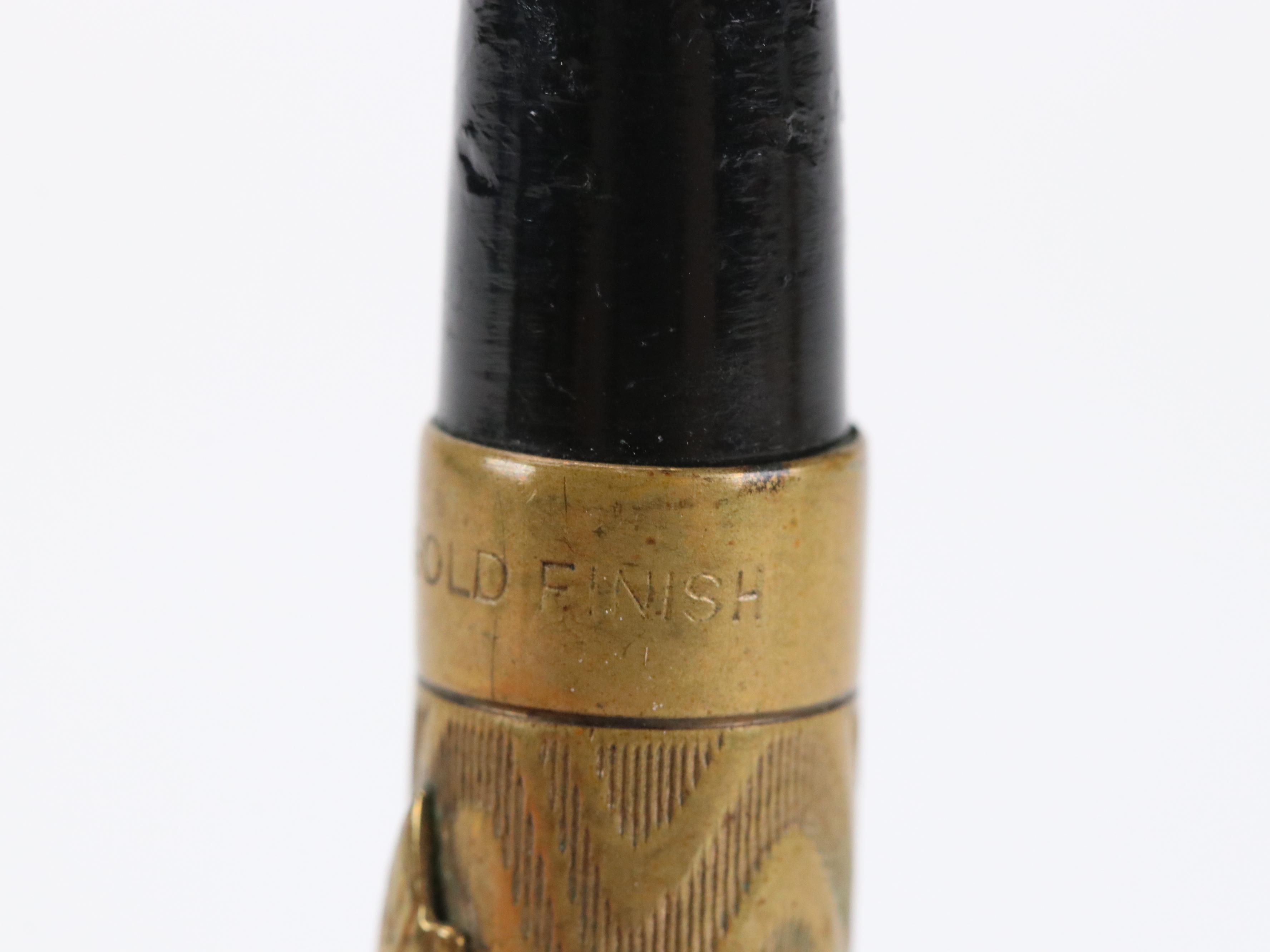 Morrison Ring-Top Filigree Gold-Overlay Fountain Pens and Pencil, Early 20th C.