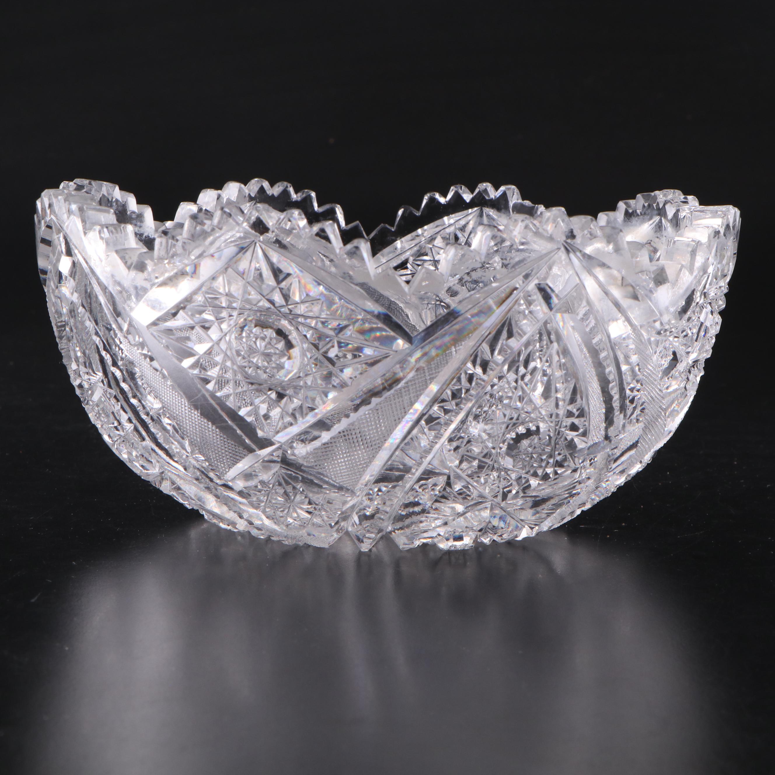 American Brilliant Style Cut Glass Bowl, 20th Century
