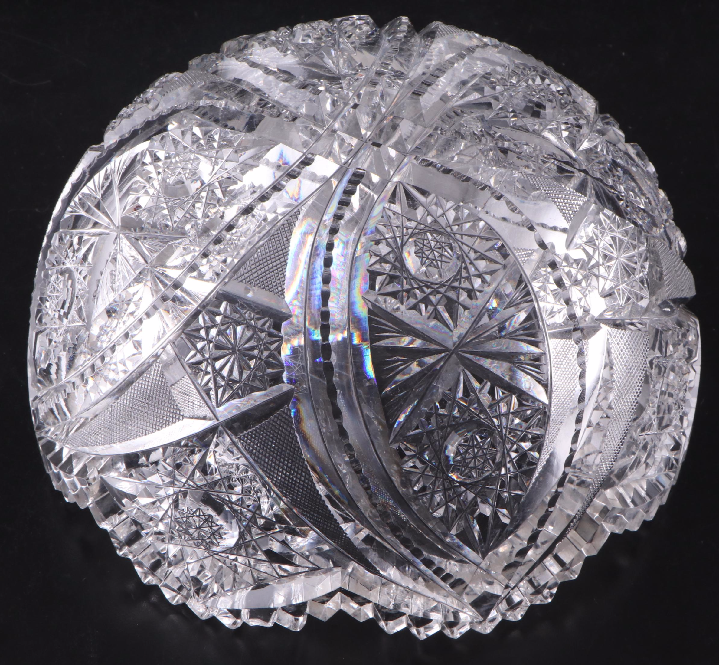 American Brilliant Style Cut Glass Bowl, 20th Century