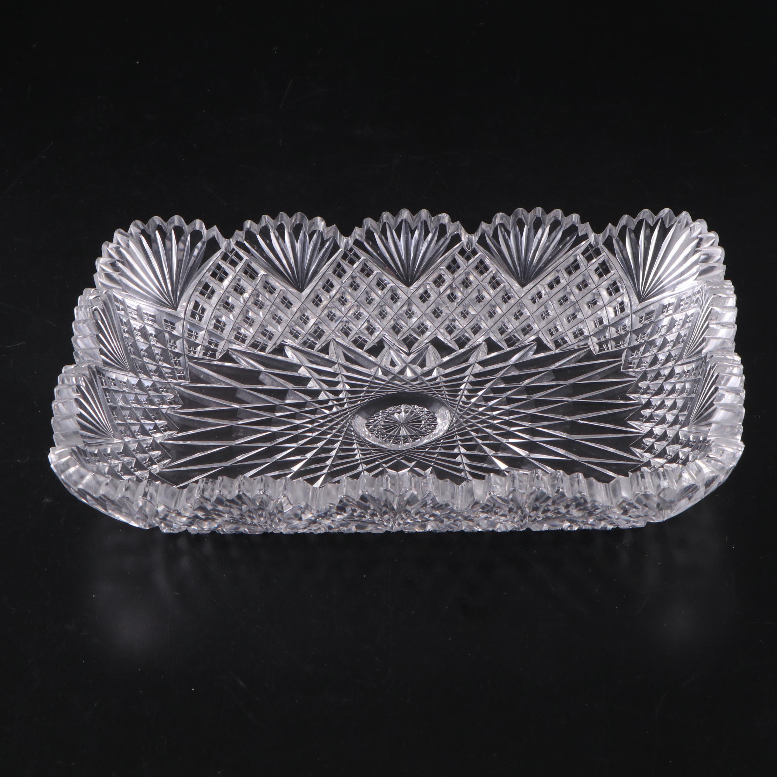American Brilliant Cut Glass Rectangular Bowl