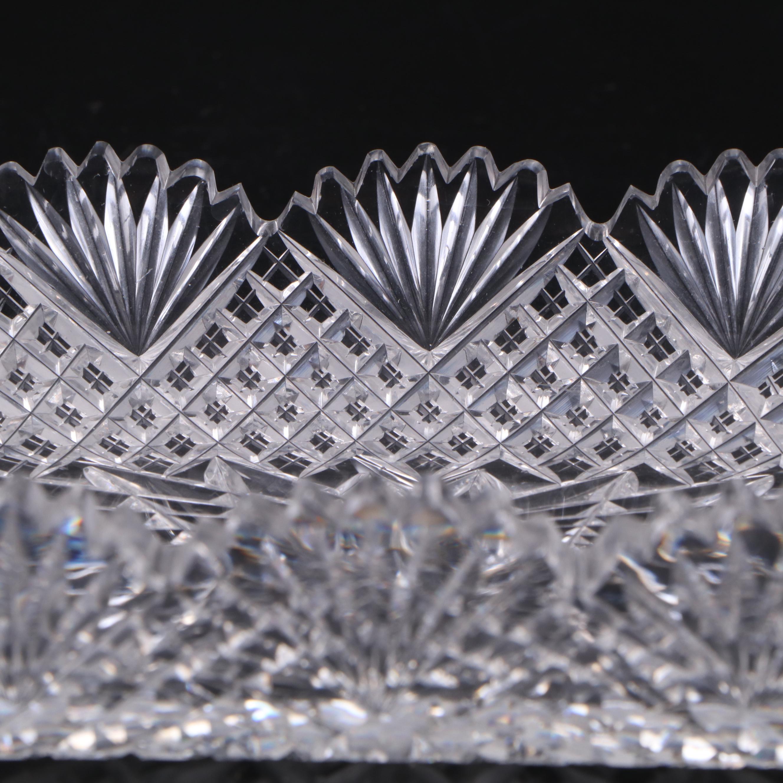 American Brilliant Cut Glass Rectangular Bowl