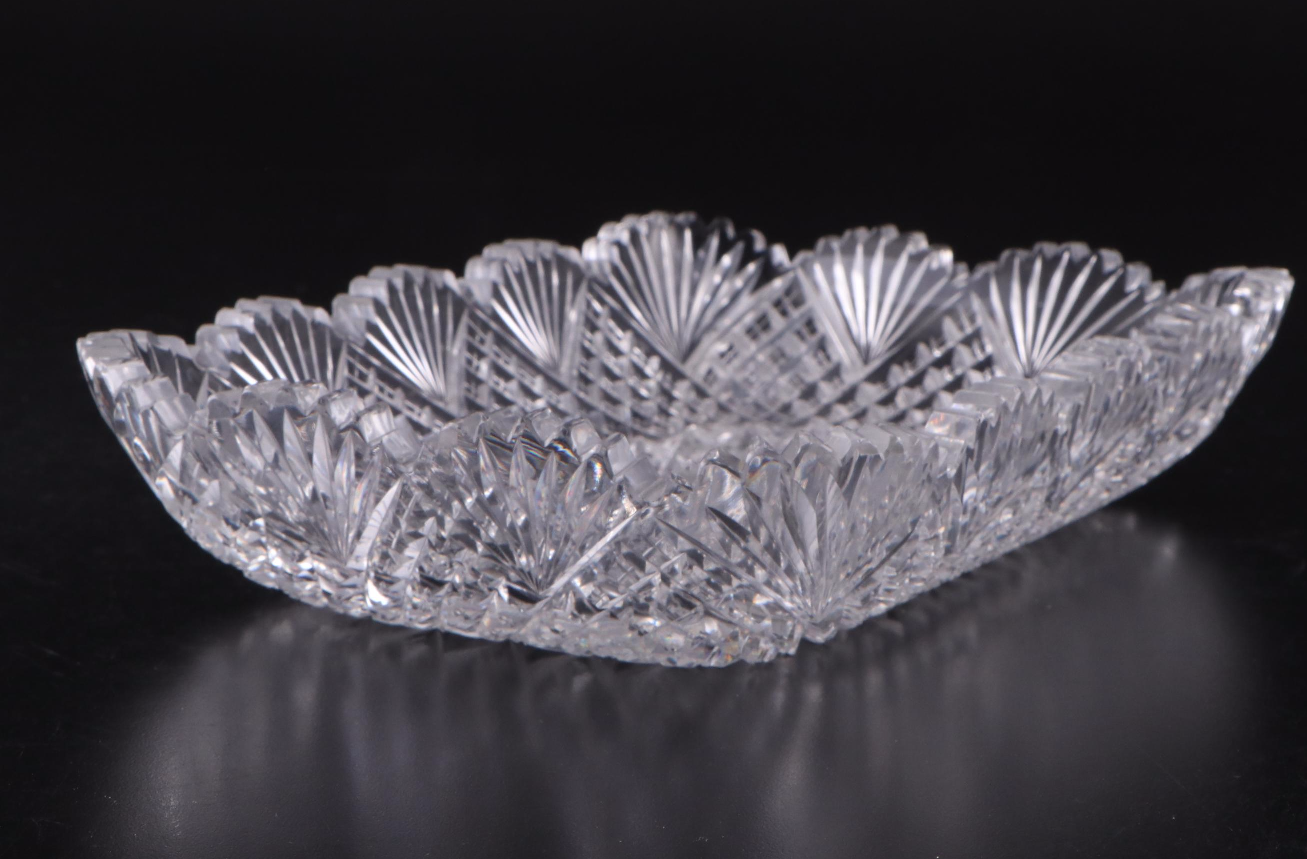 American Brilliant Cut Glass Rectangular Bowl