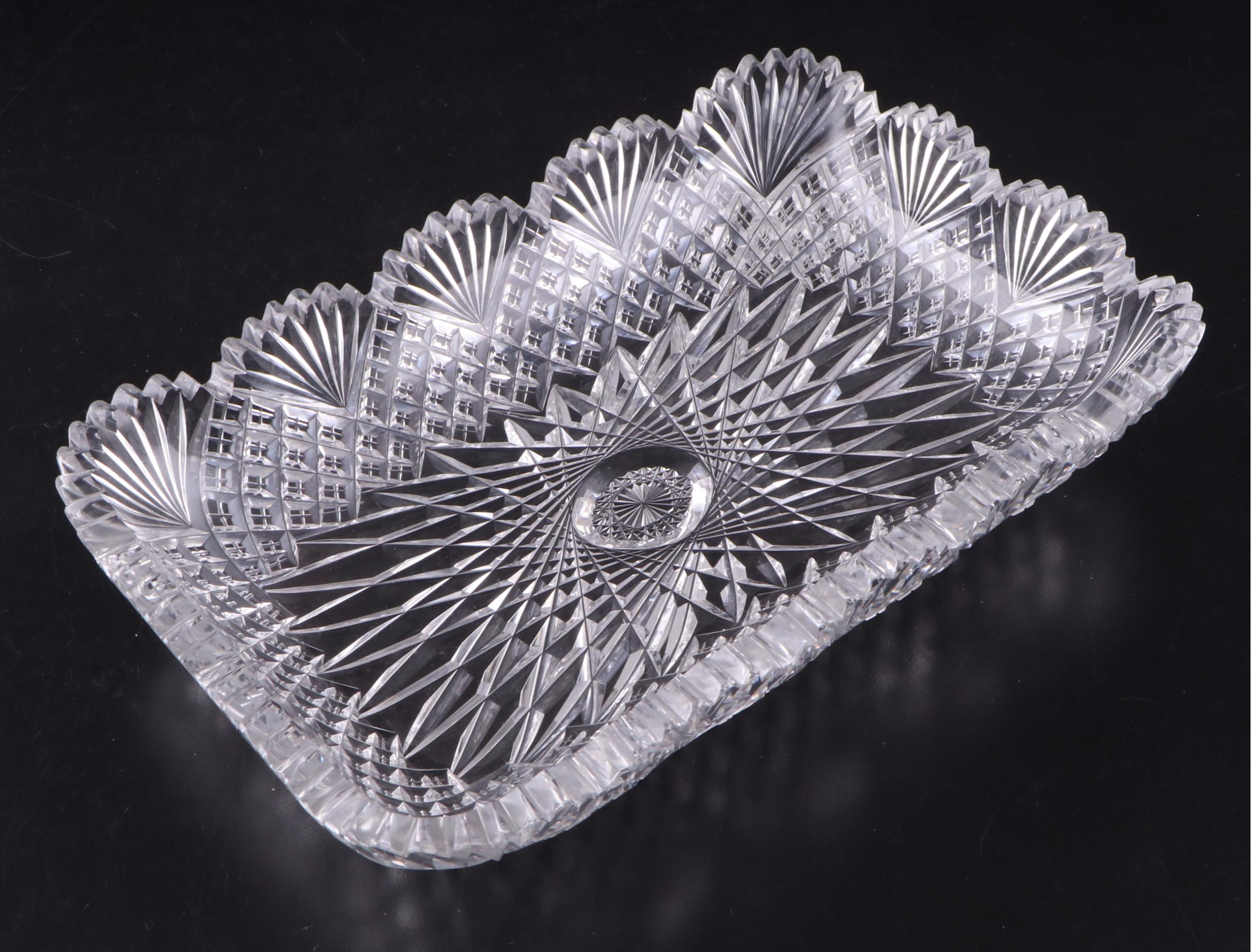 American Brilliant Cut Glass Rectangular Bowl