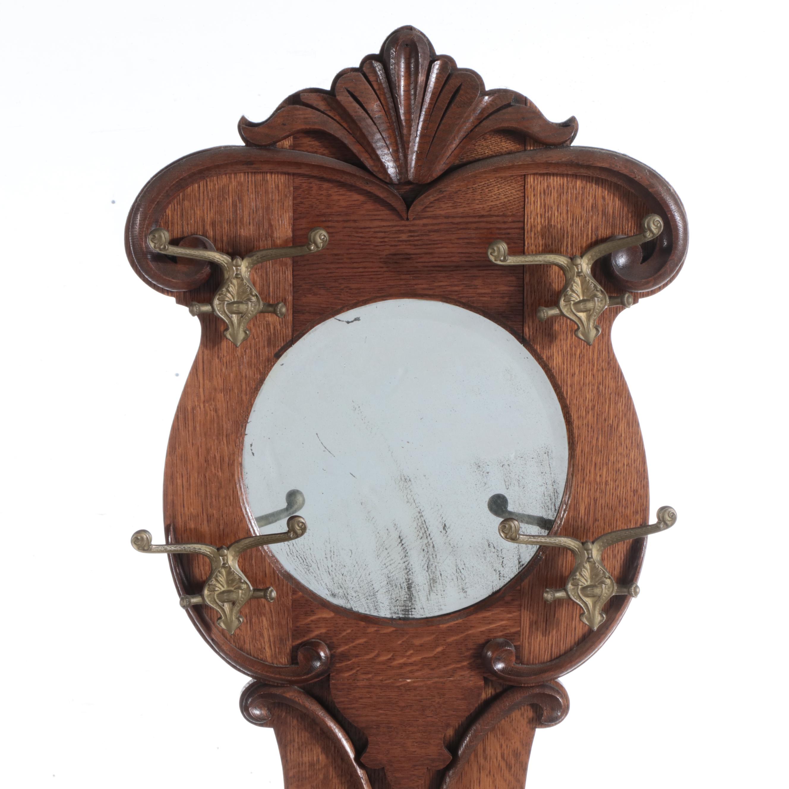 Victorian Oak Hall Tree, Early 20th Century