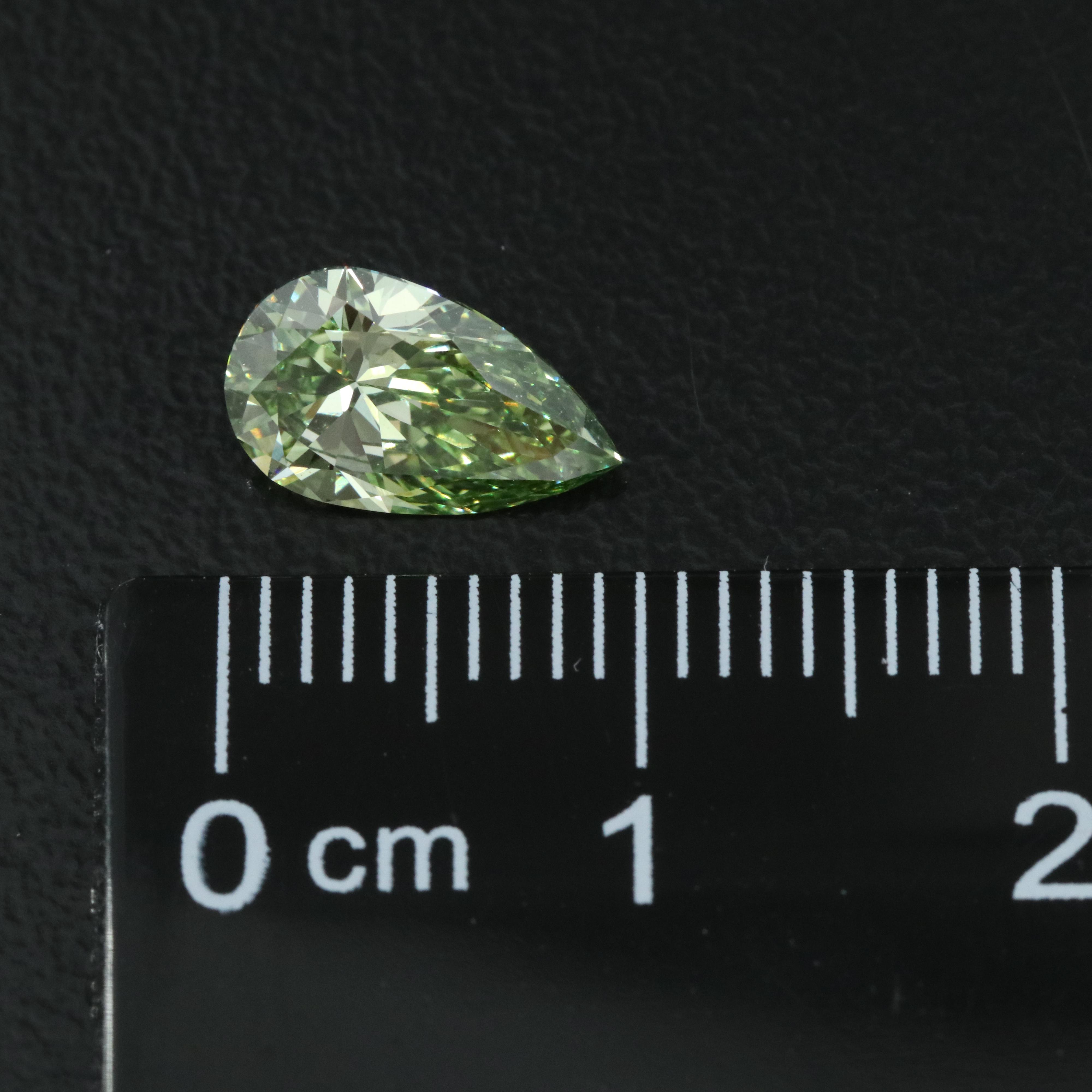 Loose 1.21 CT Lab Grown Fancy Yellowish Green Diamond