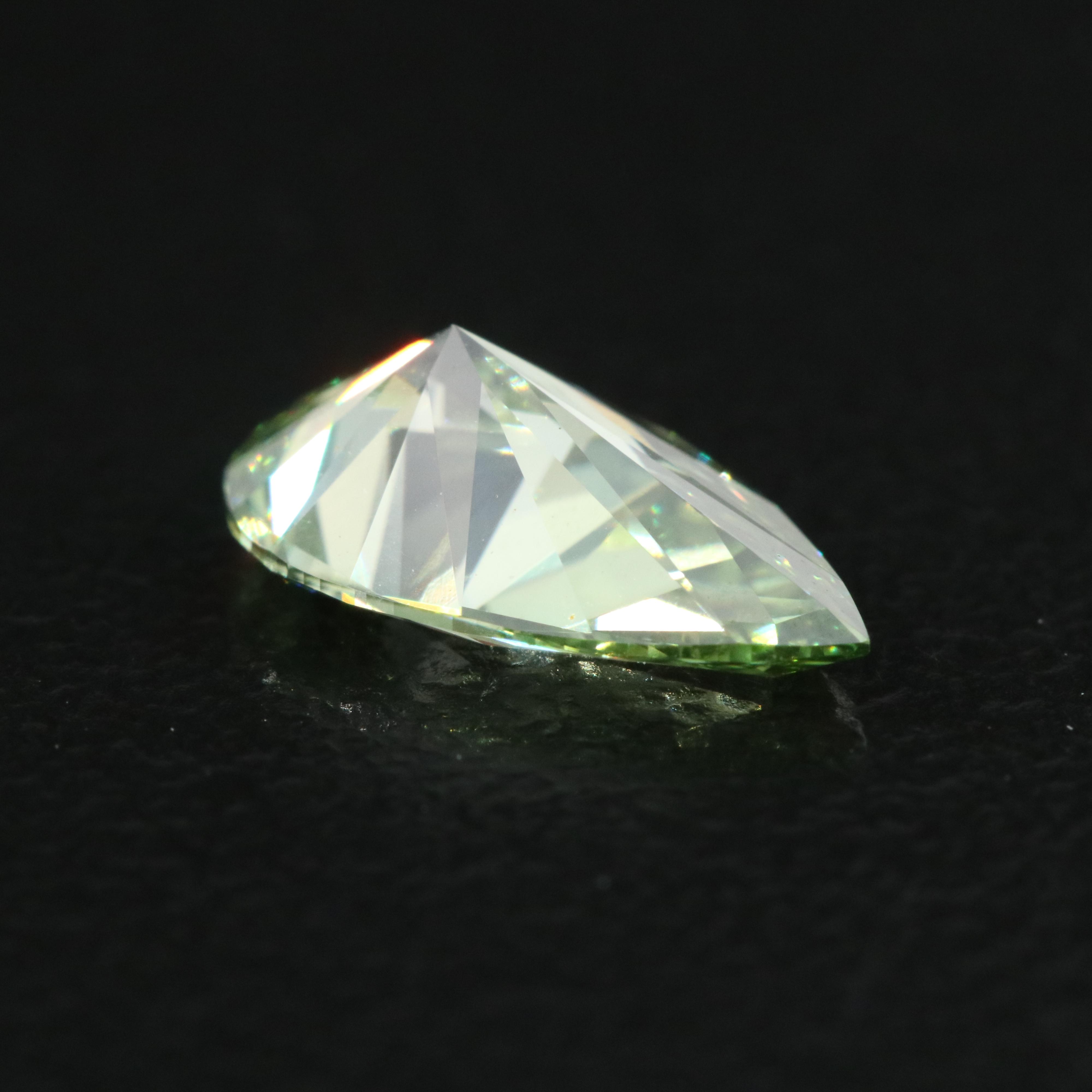 Loose 1.21 CT Lab Grown Fancy Yellowish Green Diamond