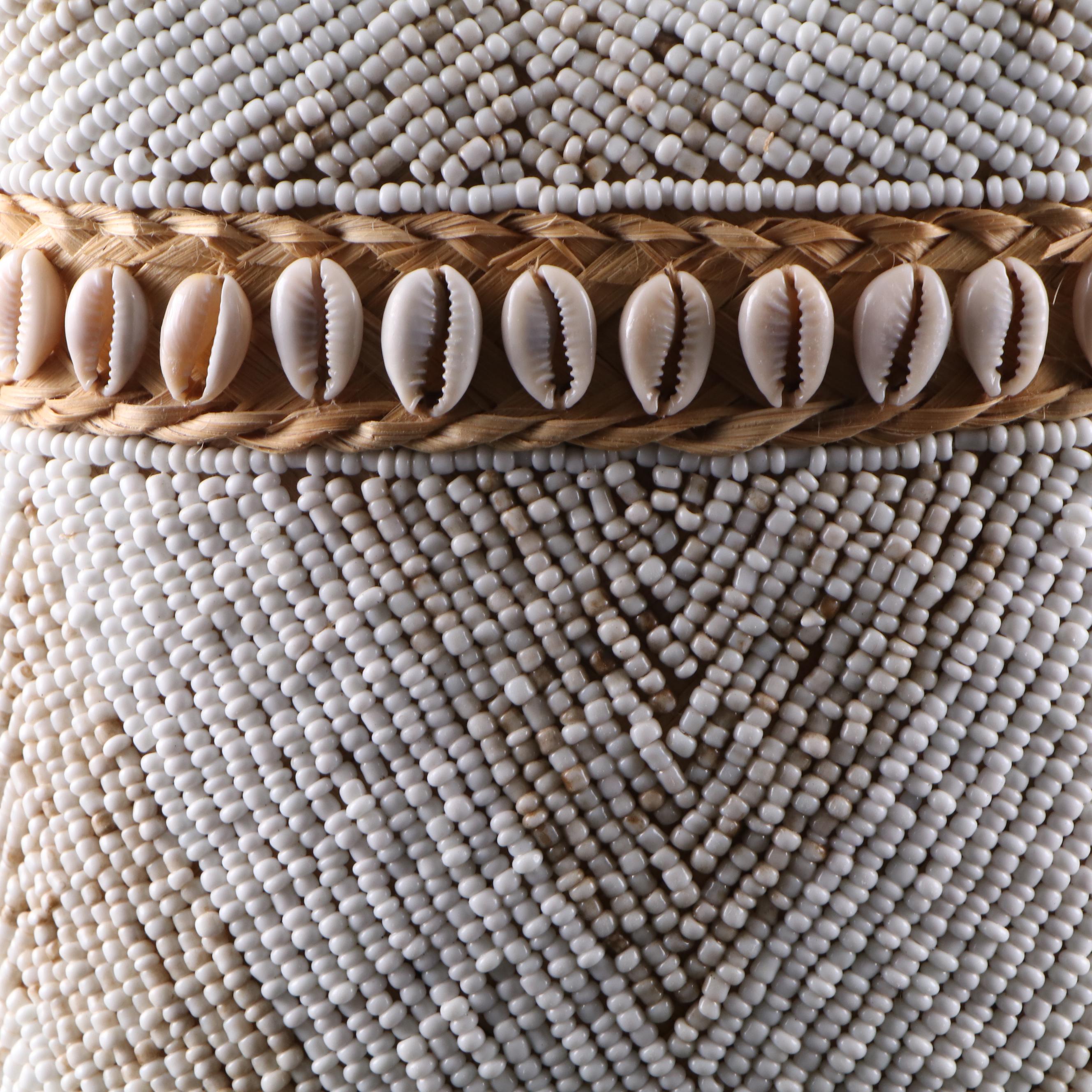 Handwoven Beaded and Cowrie Shell Basket Boxes