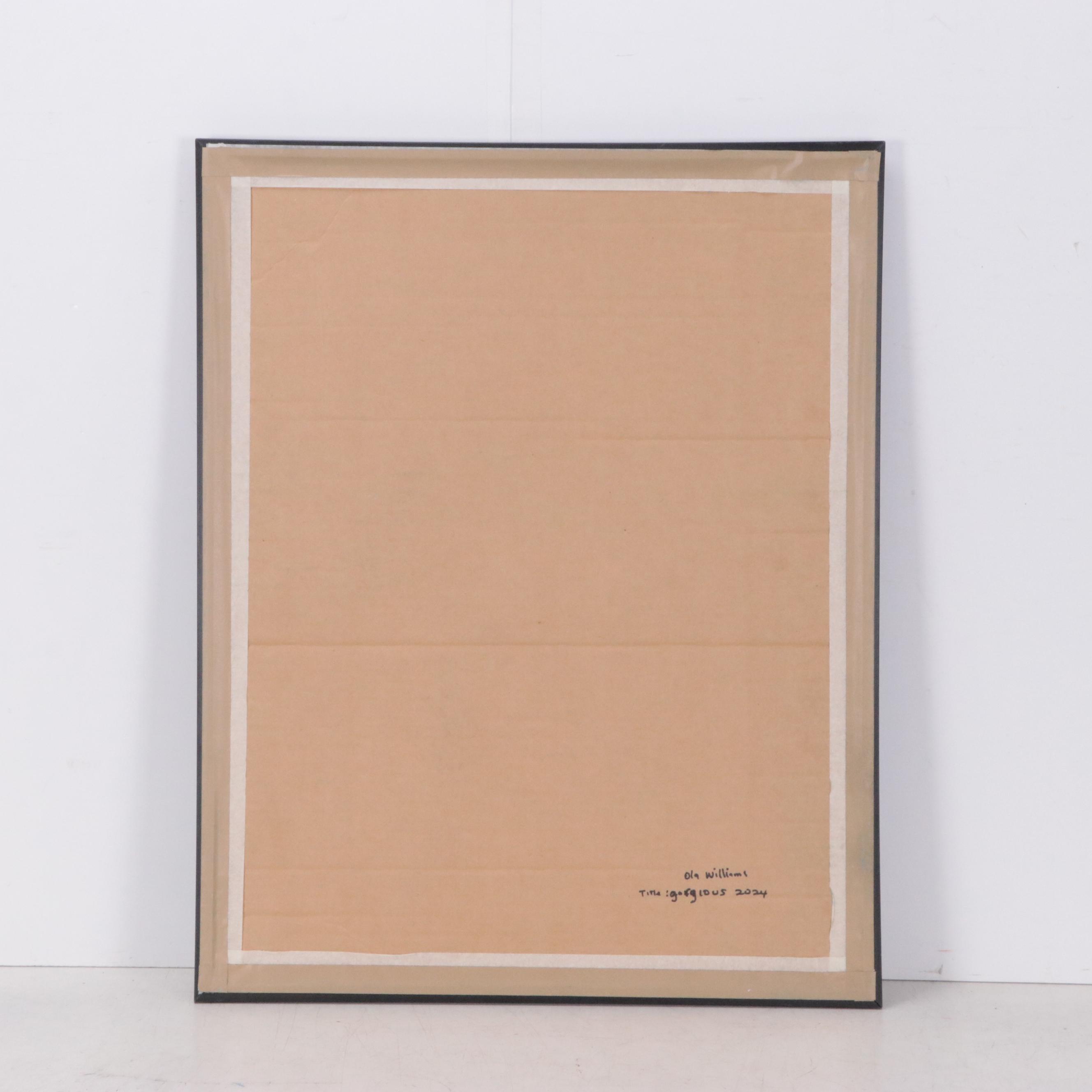 Ola Williams Mixed Media Collage of Abstract Portrait "Gorgious," 2024