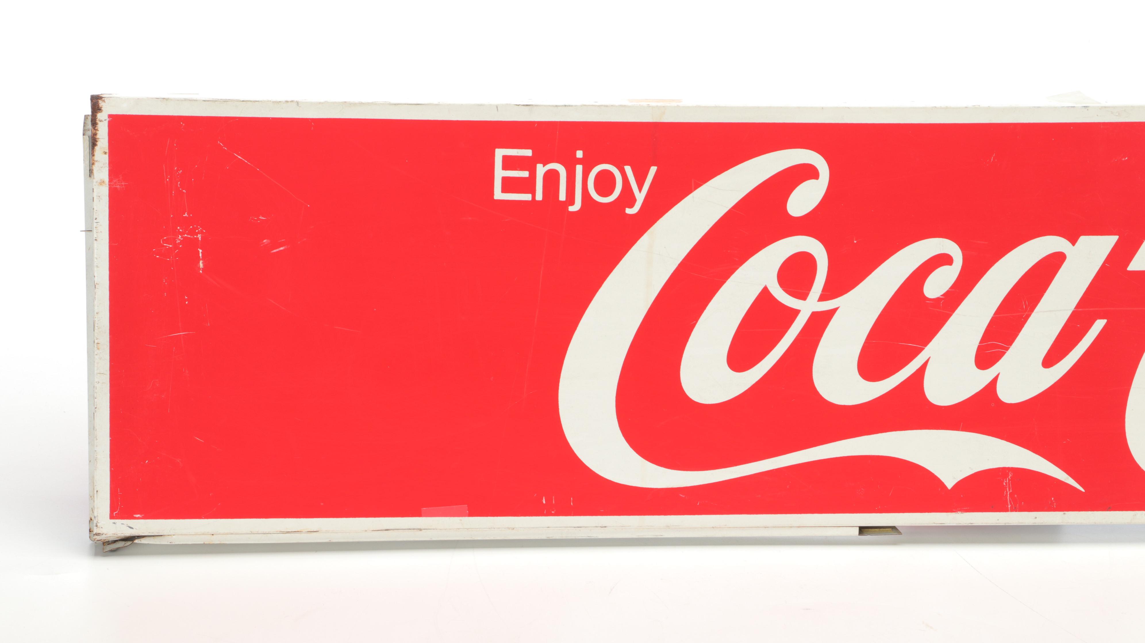 Coca-Cola Metal Advertisement Sign, Late 20th Century