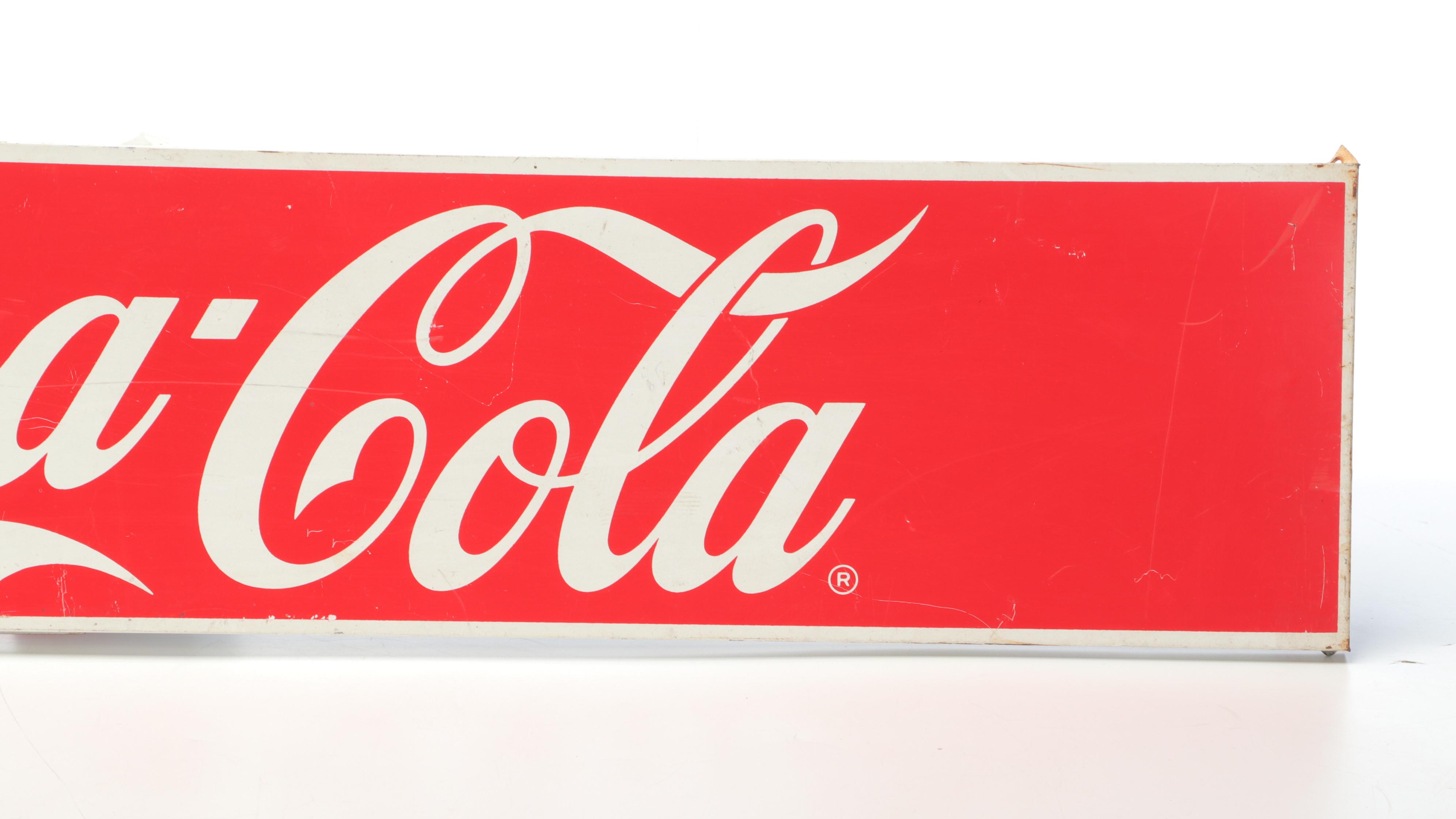 Coca-Cola Metal Advertisement Sign, Late 20th Century