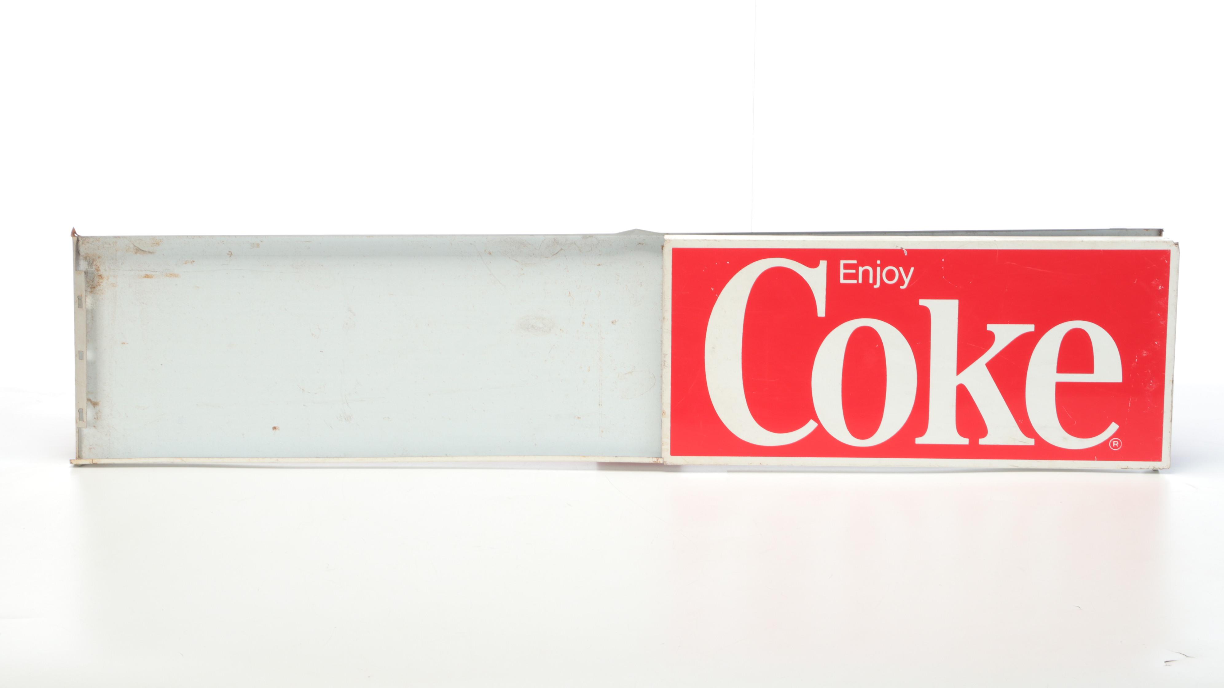 Coca-Cola Metal Advertisement Sign, Late 20th Century