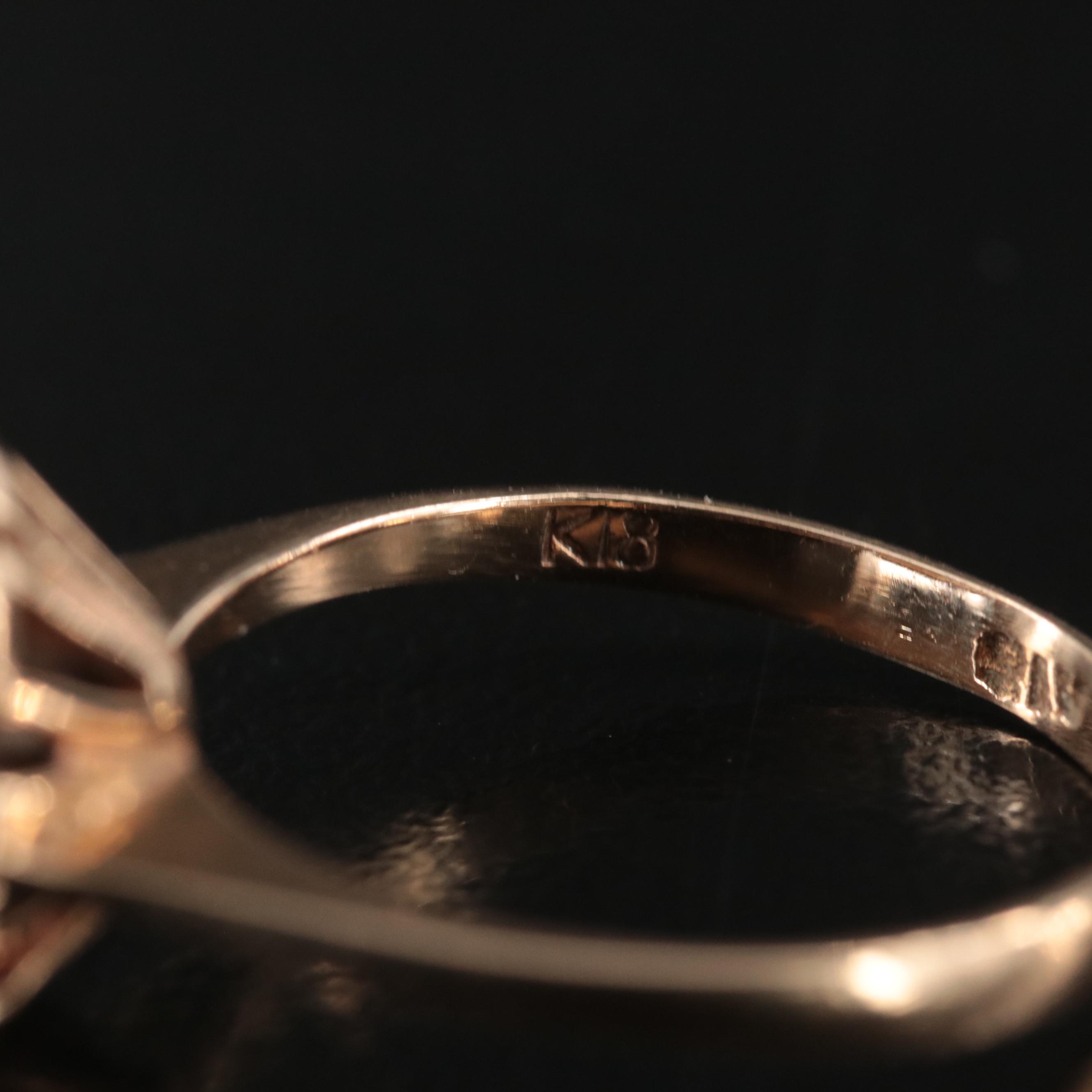 Vintage 18K Pearl Flower Ring