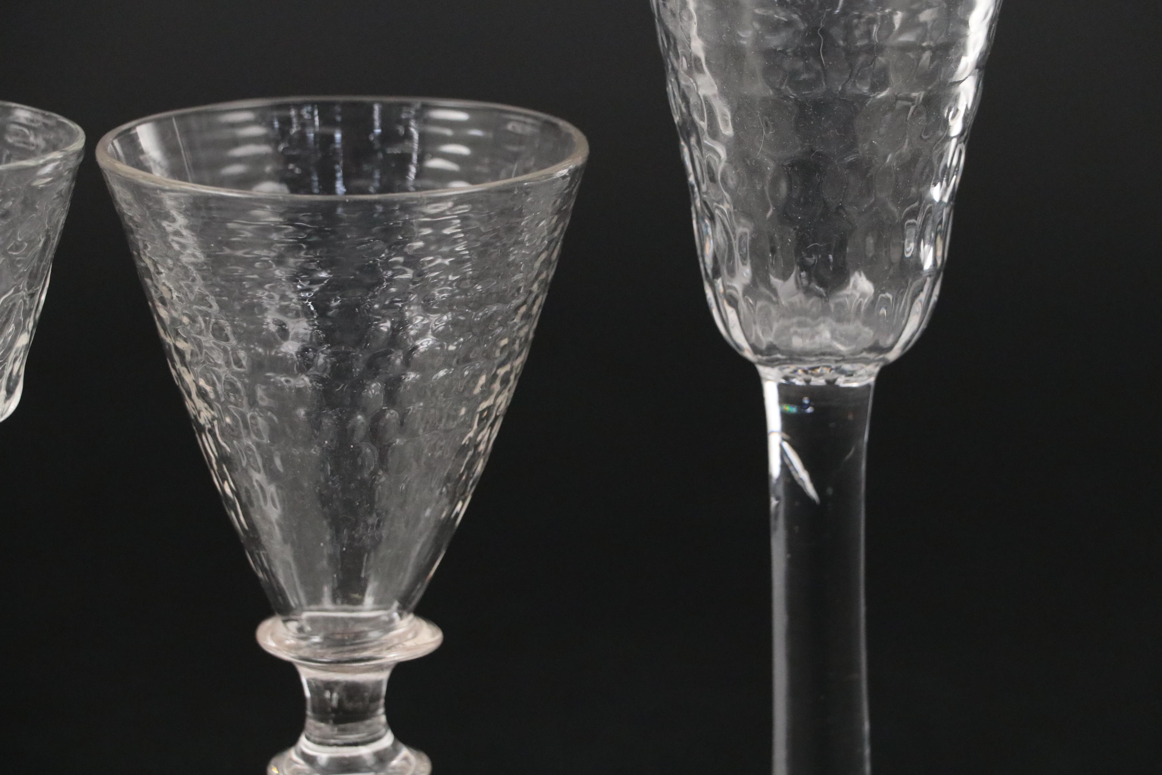 French Wine Glasses with English Dram Glass, 18th Century