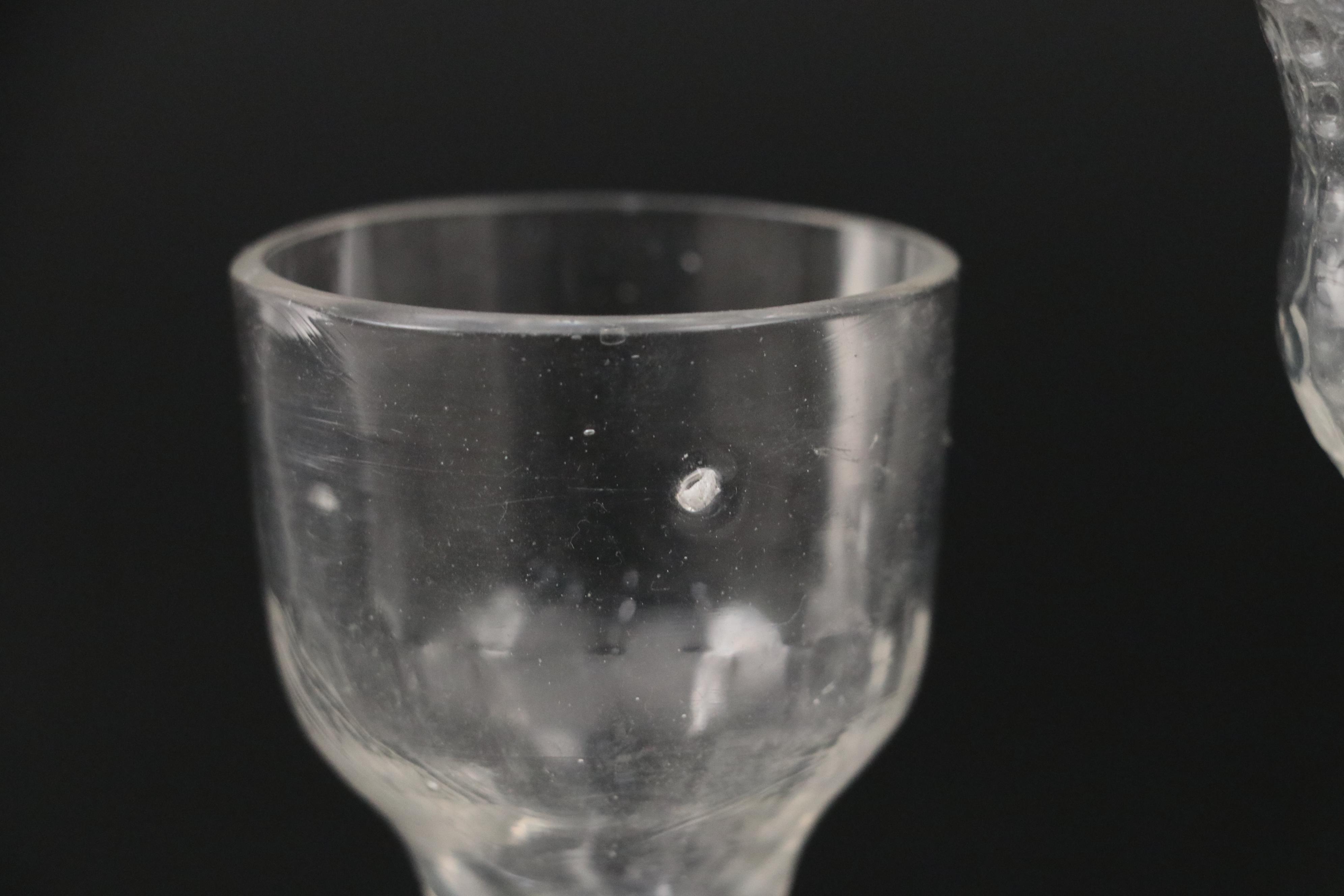 French Wine Glasses with English Dram Glass, 18th Century