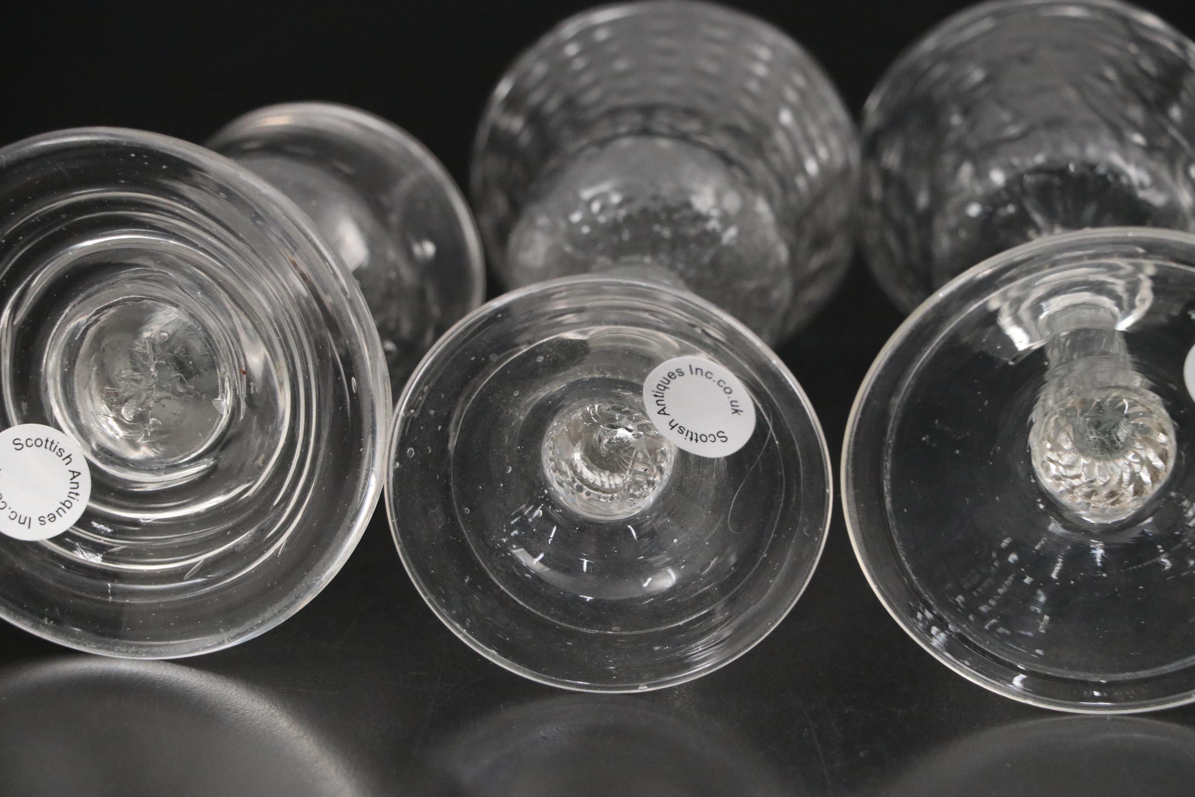 French Wine Glasses with English Dram Glass, 18th Century