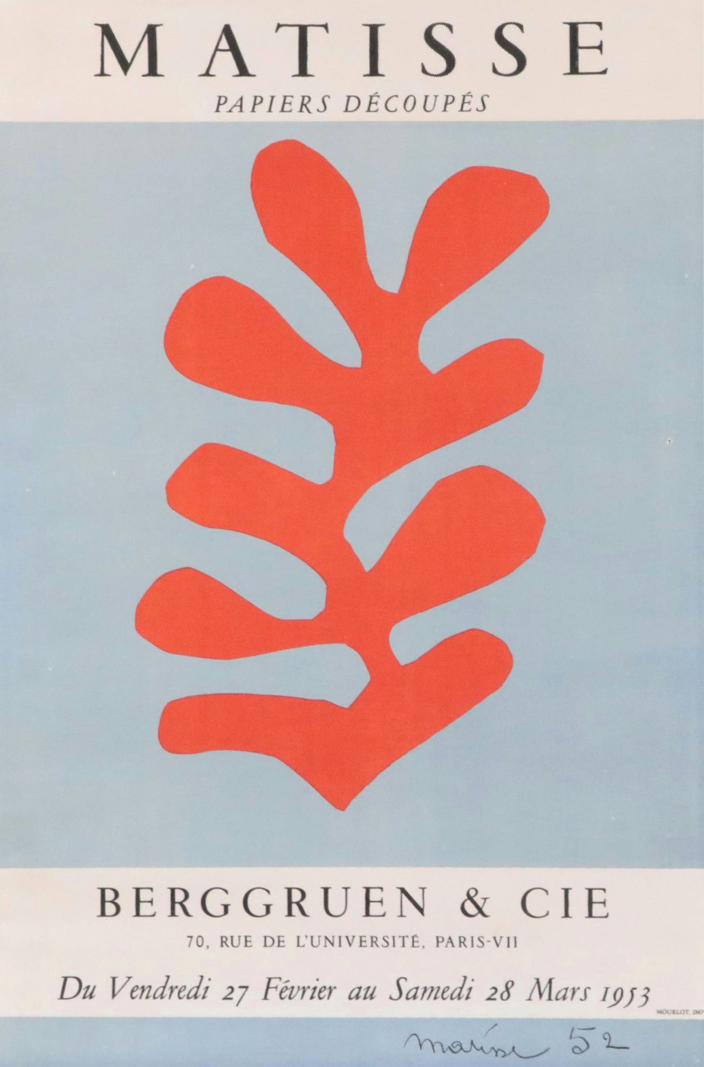 Lithograph After Henri Matisse "Papiers découpés" From "Art in Posters," 1959