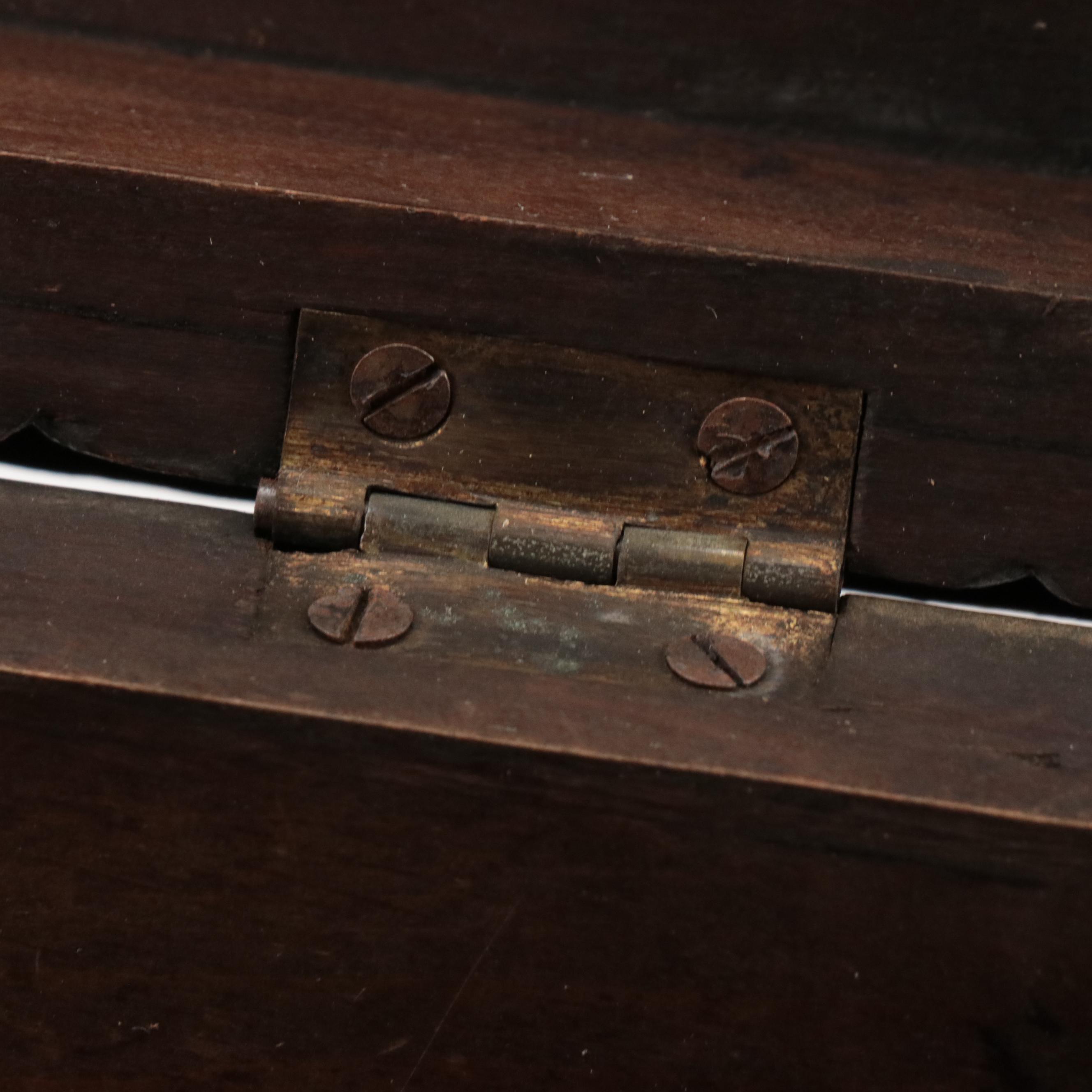 Black Forest Style Carved Walnut Jewelry Box, Late 19th Century