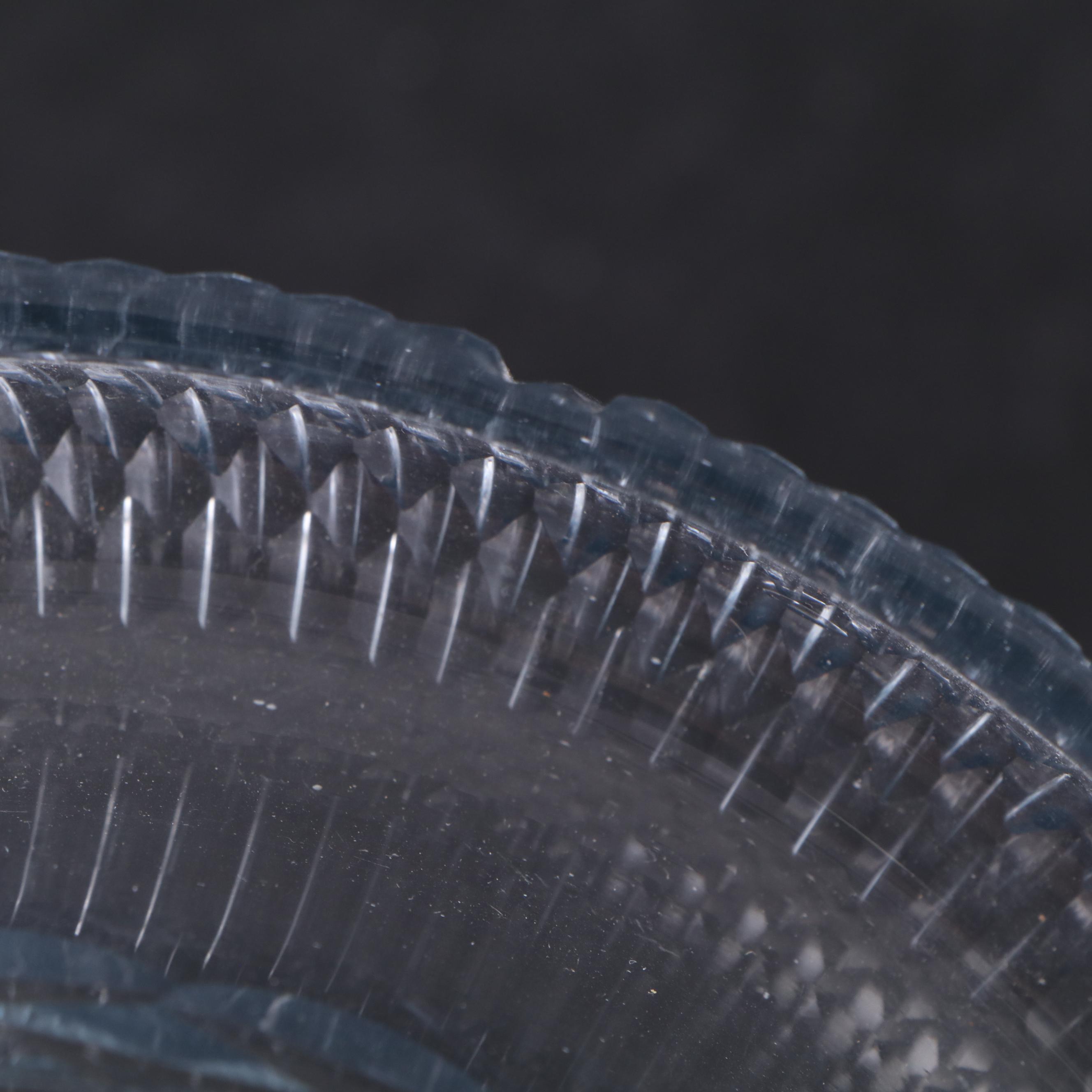 Georgian Anglo-Irish Cut Glass Fold Over Pedestal Bowl with Lemon Squeezer Foot